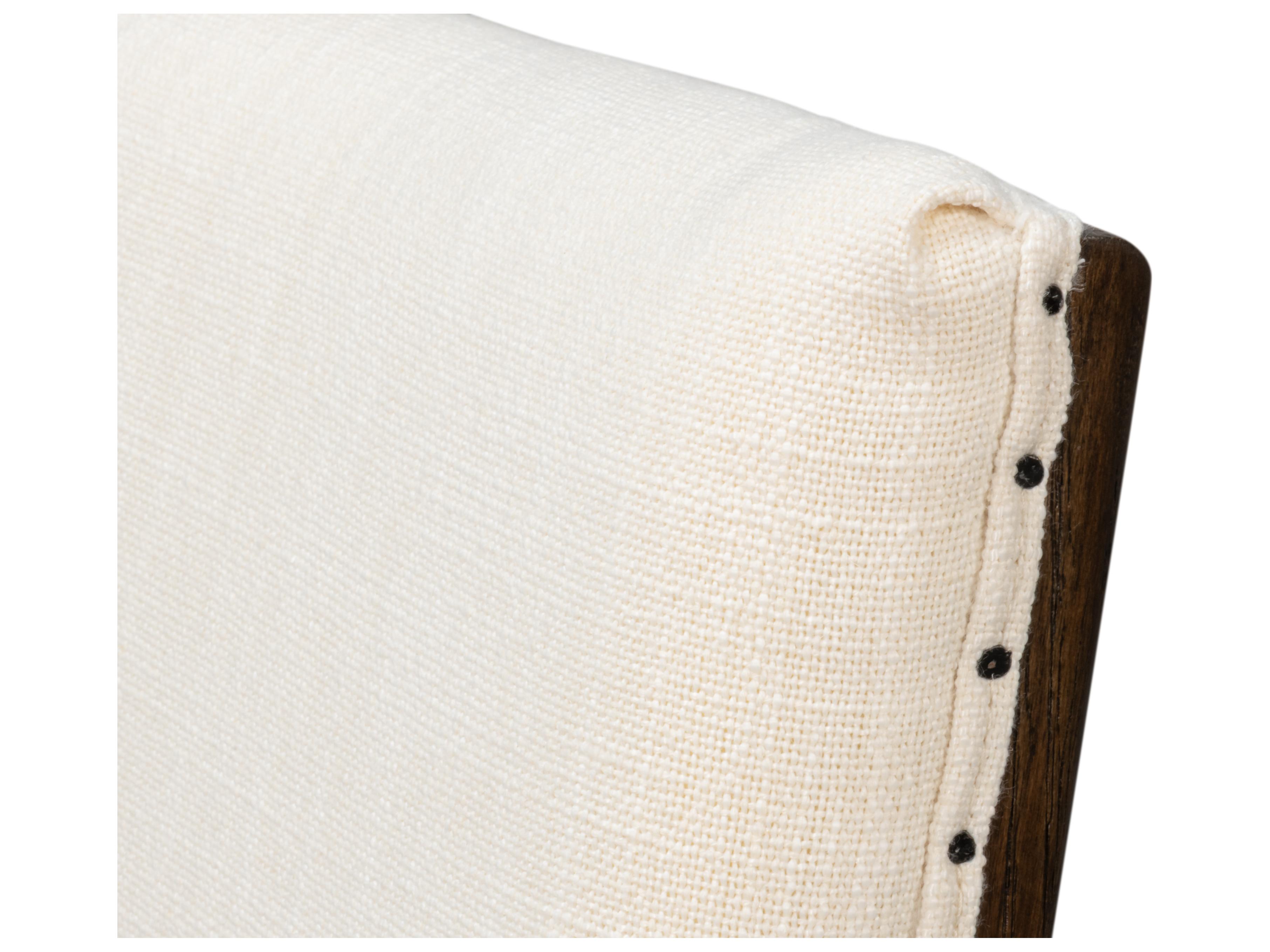 Sarreid Ltd Bauhaus Oak Wood Brown Upholstered Armless Dining Chair