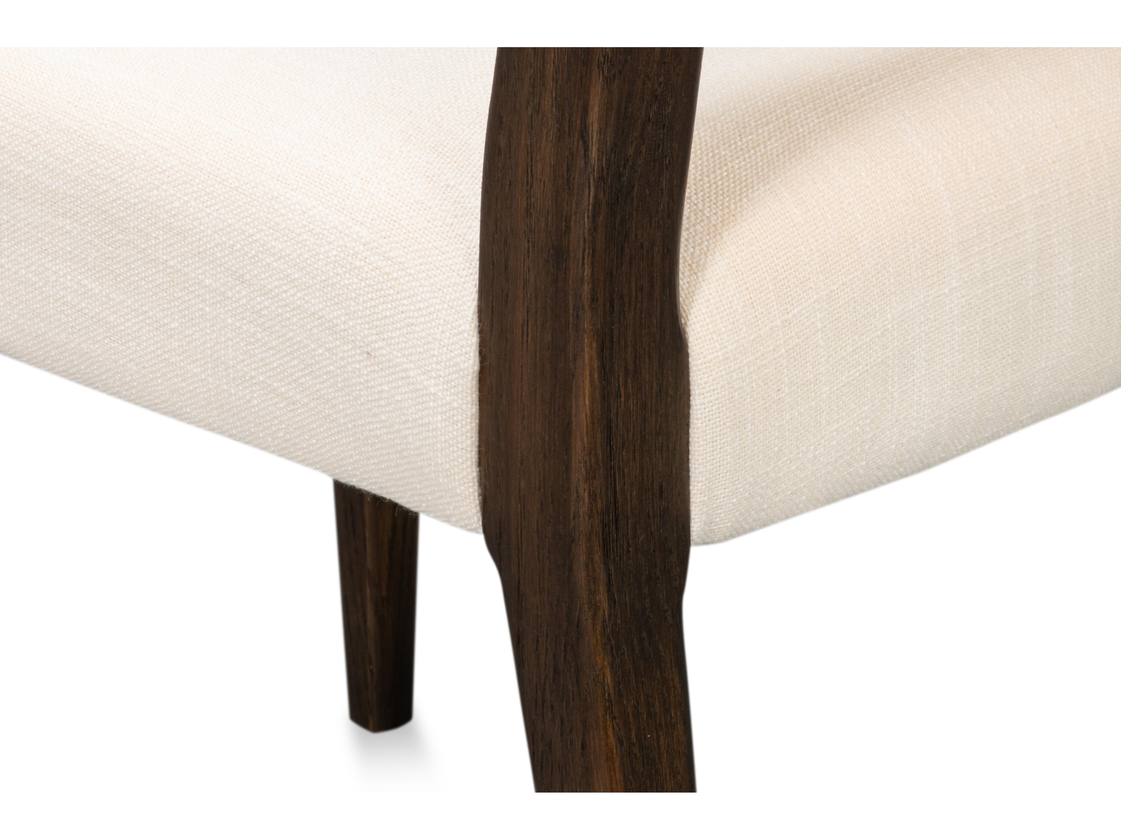 Sarreid Ltd Bauhaus Oak Wood Brown Upholstered Armless Dining Chair