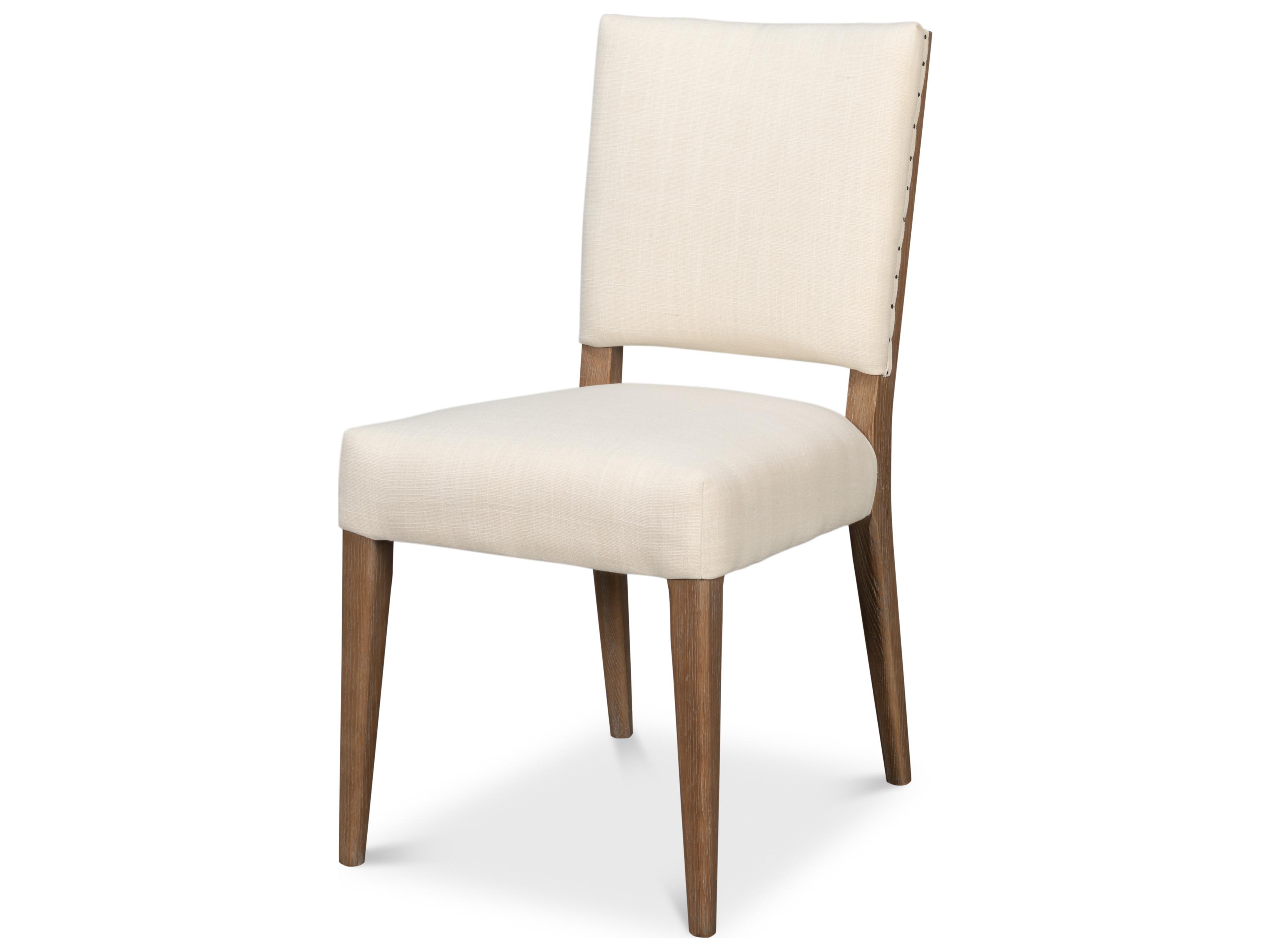 Sarreid Ltd Bauhaus Oak Wood Beige Upholstered Armless Dining Chair