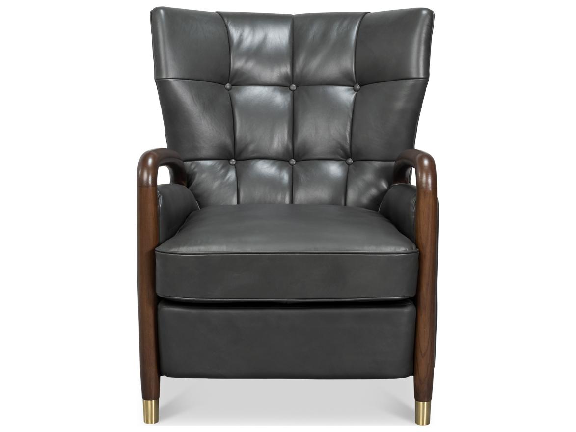 Sarreid Ltd Alastair Gray Leather Accent Chair