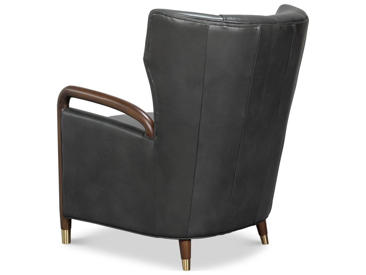 Sarreid Ltd Alastair Gray Leather Accent Chair