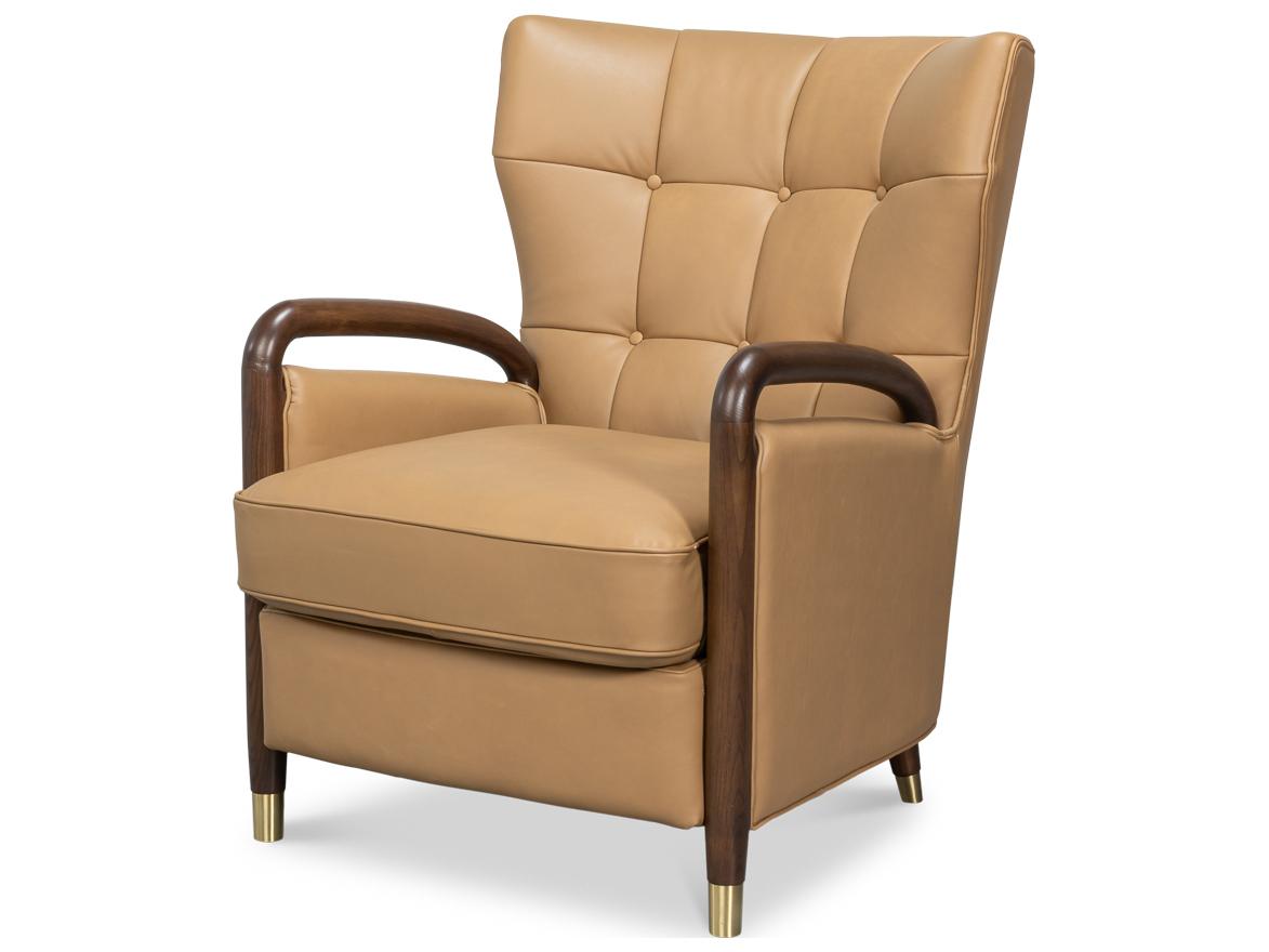 Sarreid Ltd Alastair Brown Leather Accent Chair