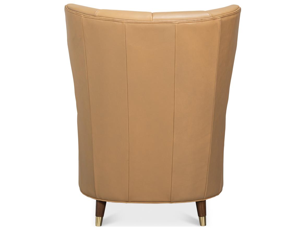 Sarreid Ltd Alastair Brown Leather Accent Chair