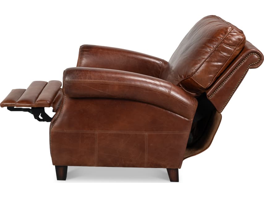 Sarreid Ltd Roosevelt Brown Leather Recliner