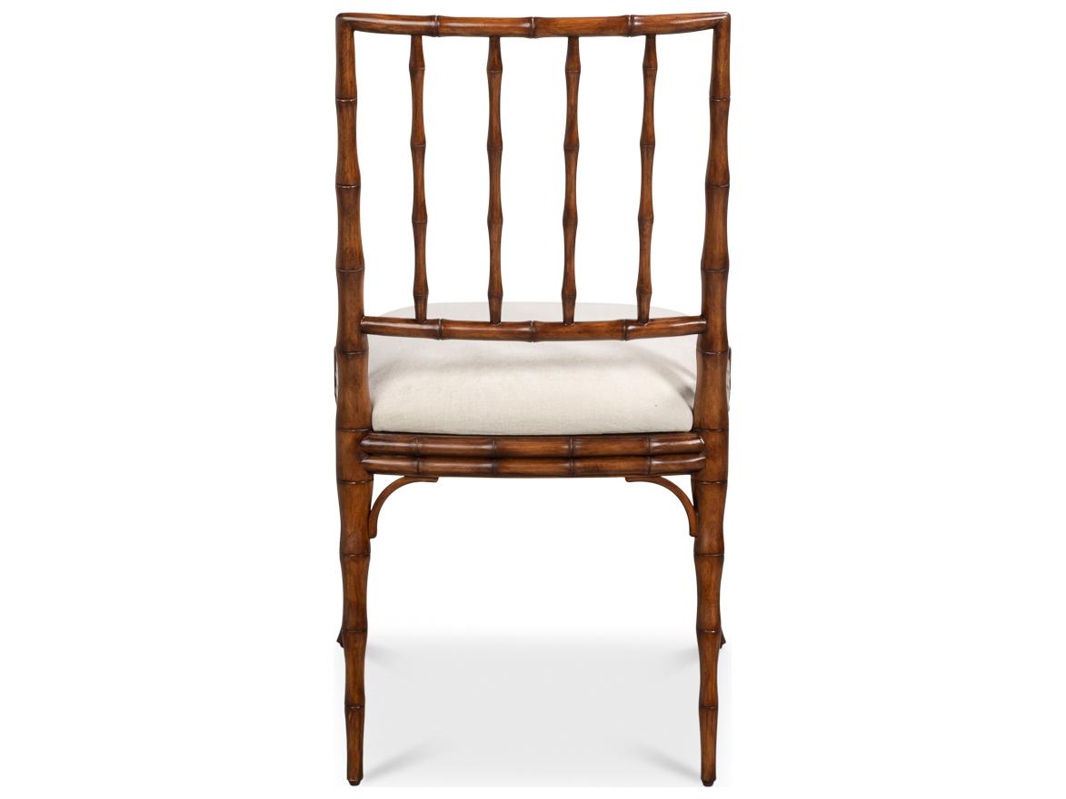 Sarreid Ltd Elora Ash Wood Brown Upholstered Armless Dining Chair