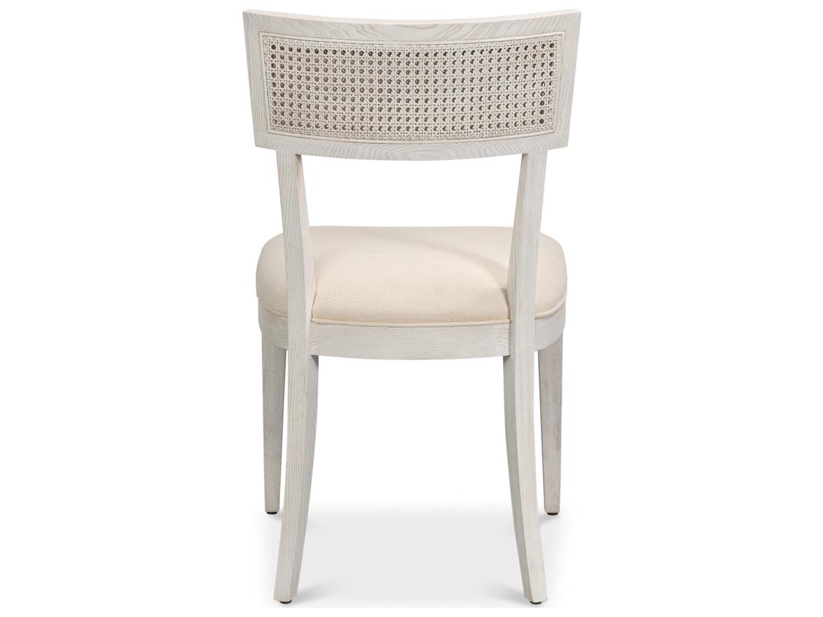 Sarreid Ltd Ridge Ash Wood White Upholstered Armless Dining Chair