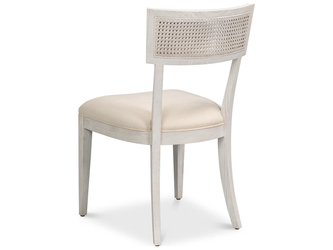 Sarreid Ltd Ridge Ash Wood White Upholstered Armless Dining Chair