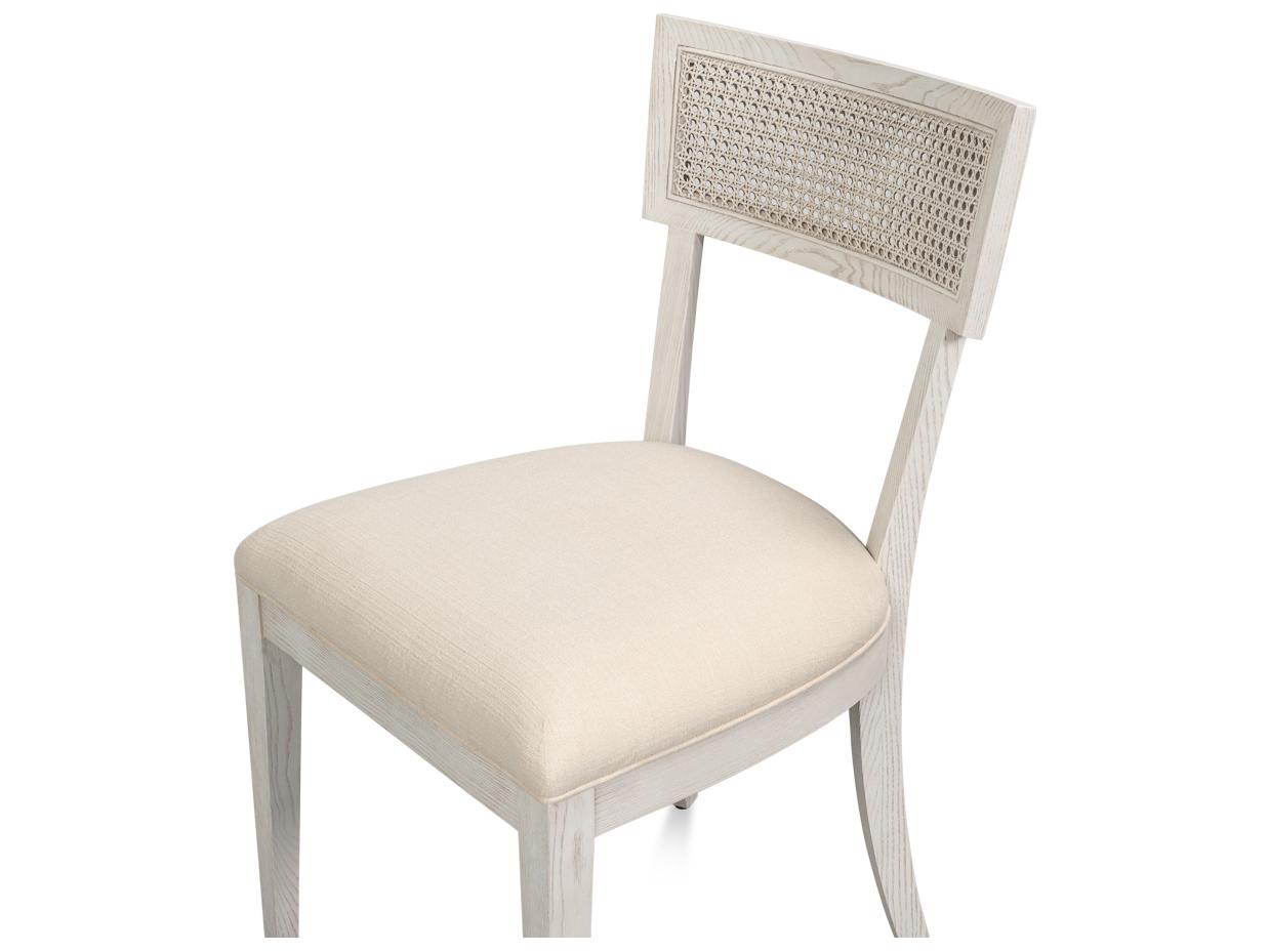 Sarreid Ltd Ridge Ash Wood White Upholstered Armless Dining Chair