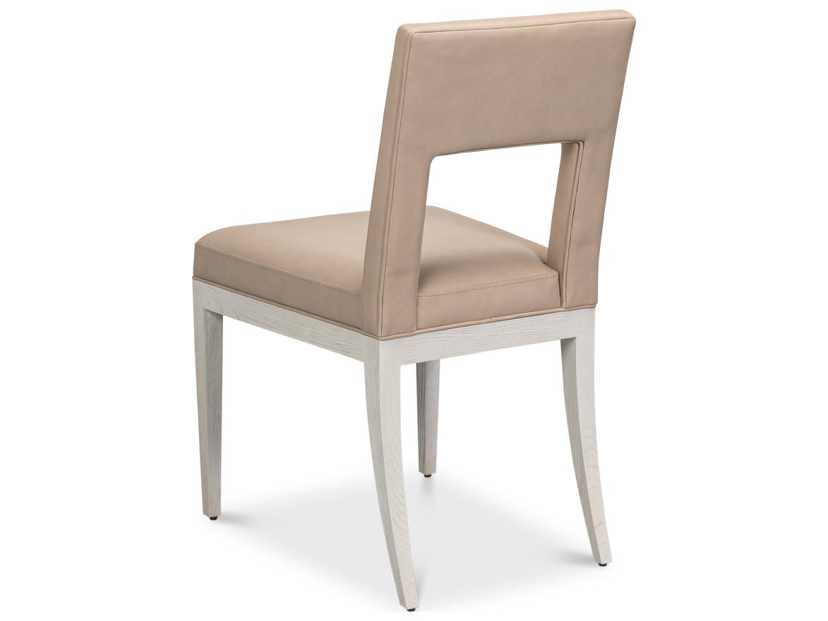 Sarreid Ltd Solace Beige Leather Armless Dining Chair