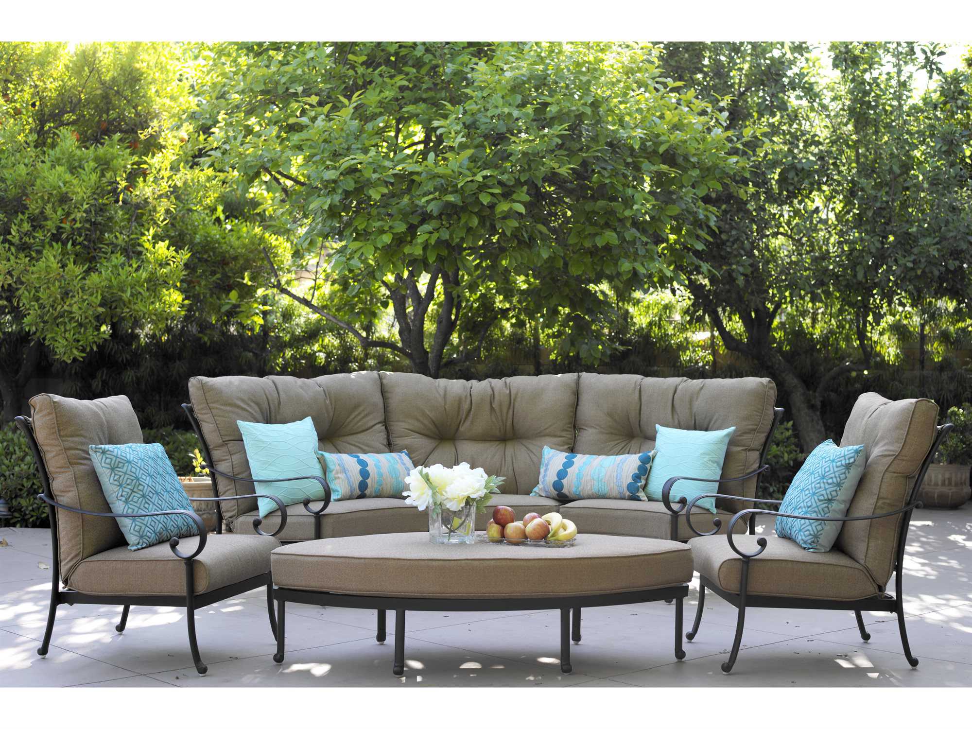 Darlee Outdoor Living Santa Anita Antique Bronze Cast Aluminum Lounge Set