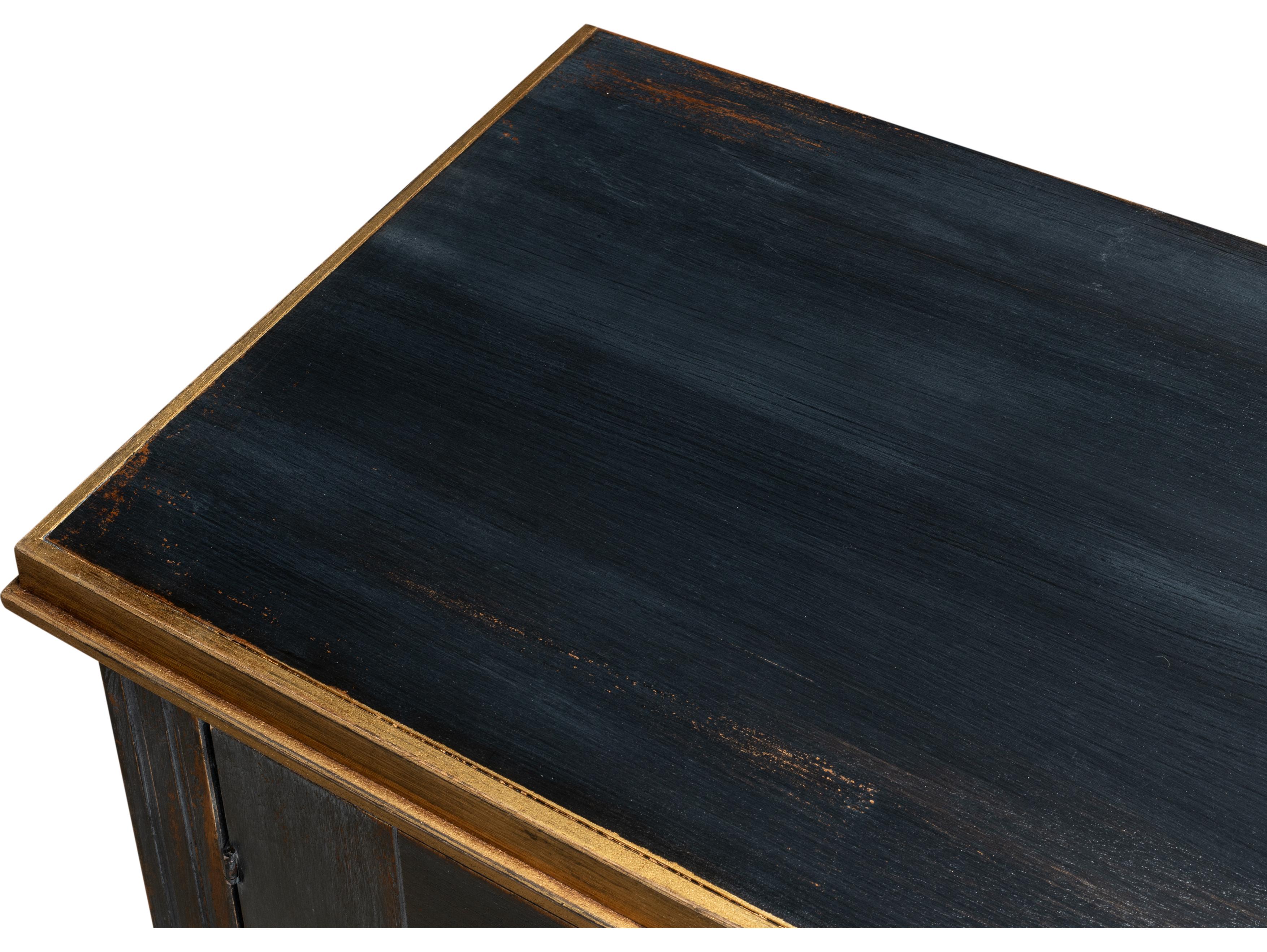 Sarreid Ltd Louis XVI Buffet Powder Black with Gold