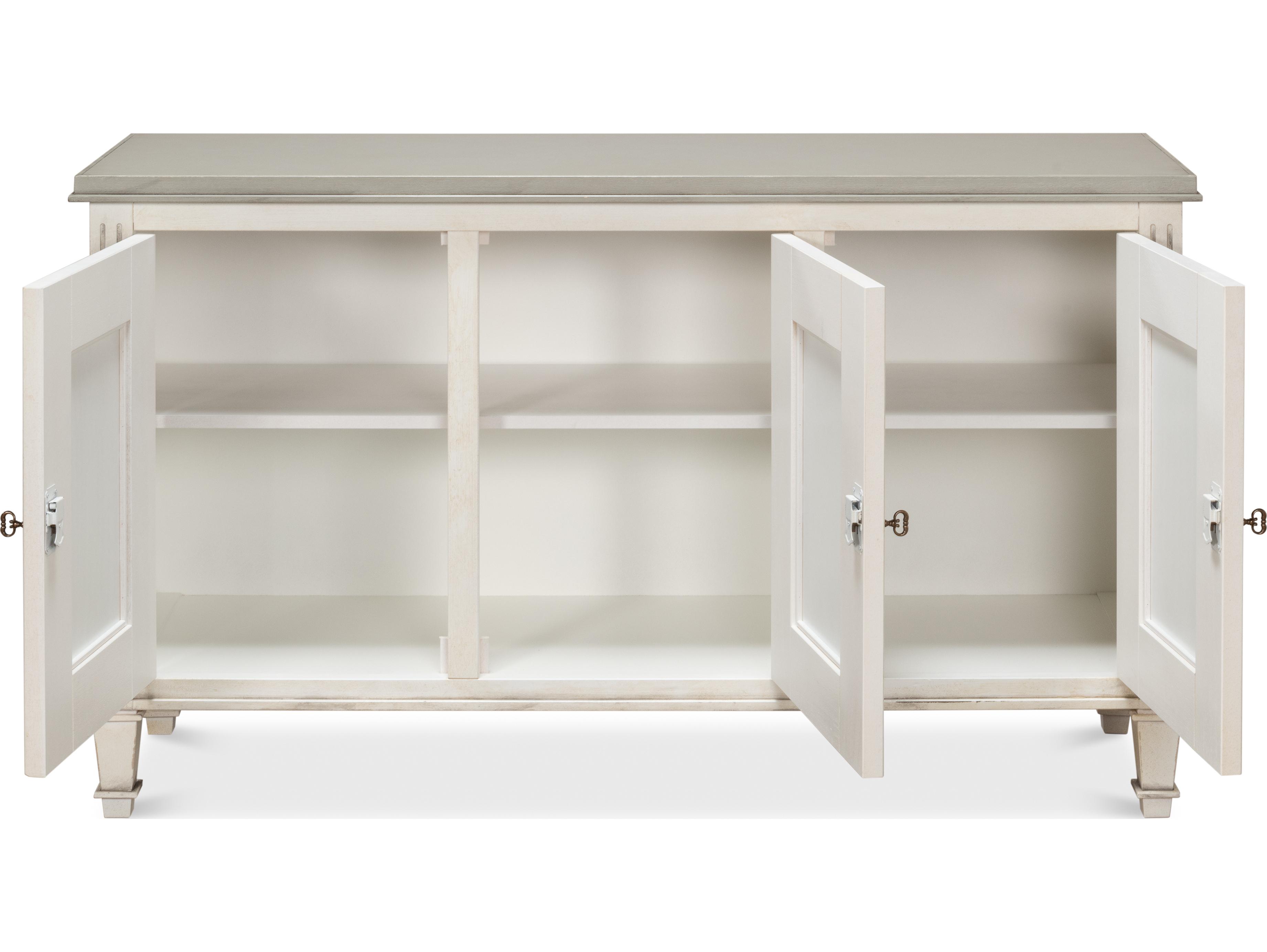 Sarreid Ltd Louis XVI Buffet White White Grey Quartz