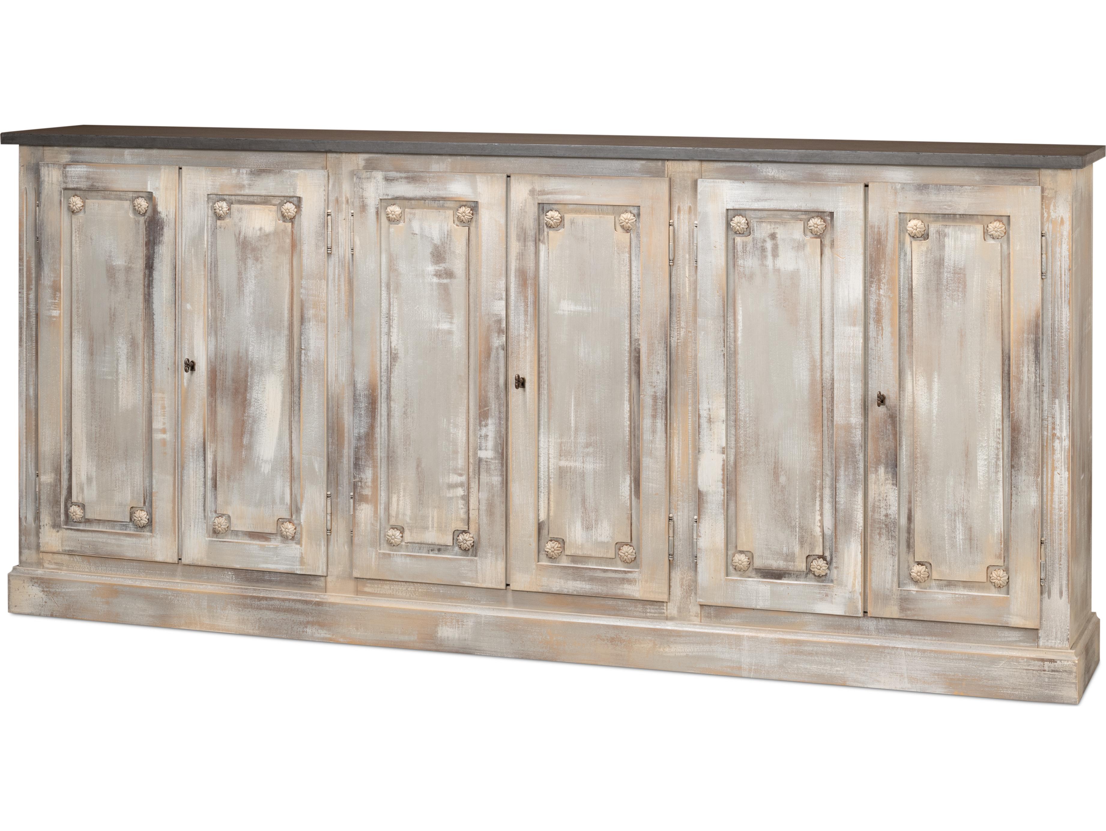 Sarreid Ltd Bellagio Sideboard 96" Grey Oak Grey Stone