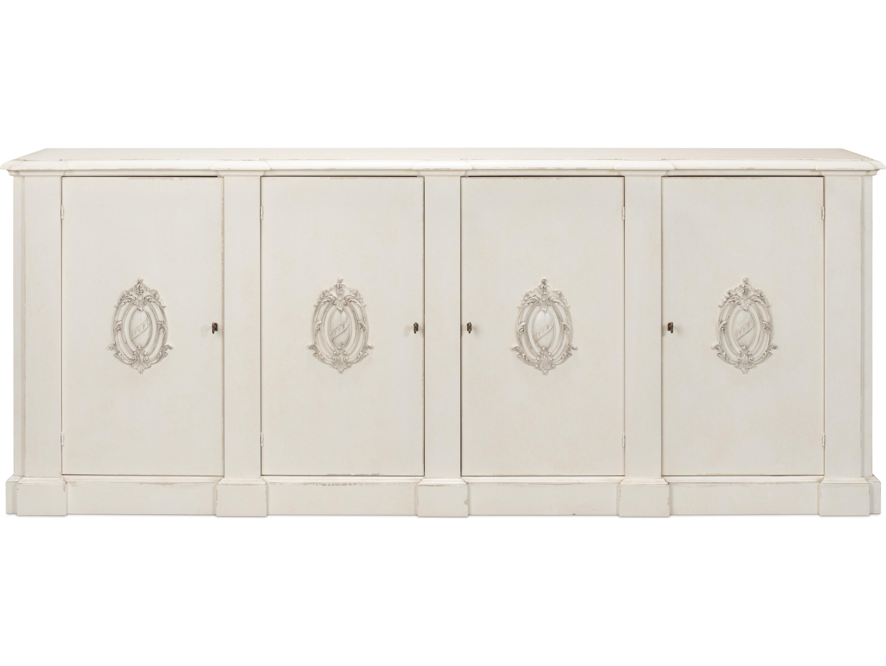 Sarreid Ltd Crested Wall Cabinet White White Finish