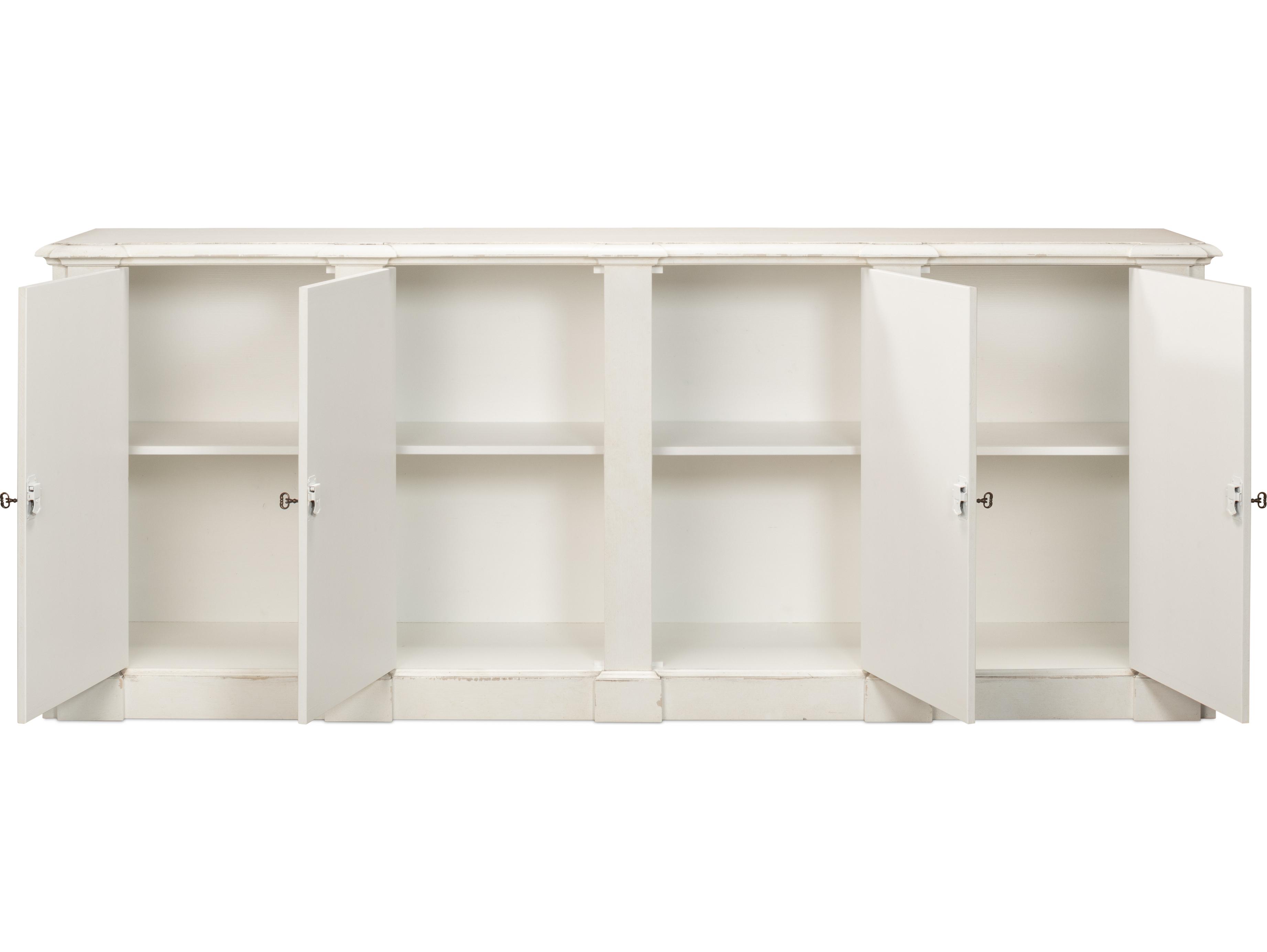 Sarreid Ltd Crested Wall Cabinet White White Finish