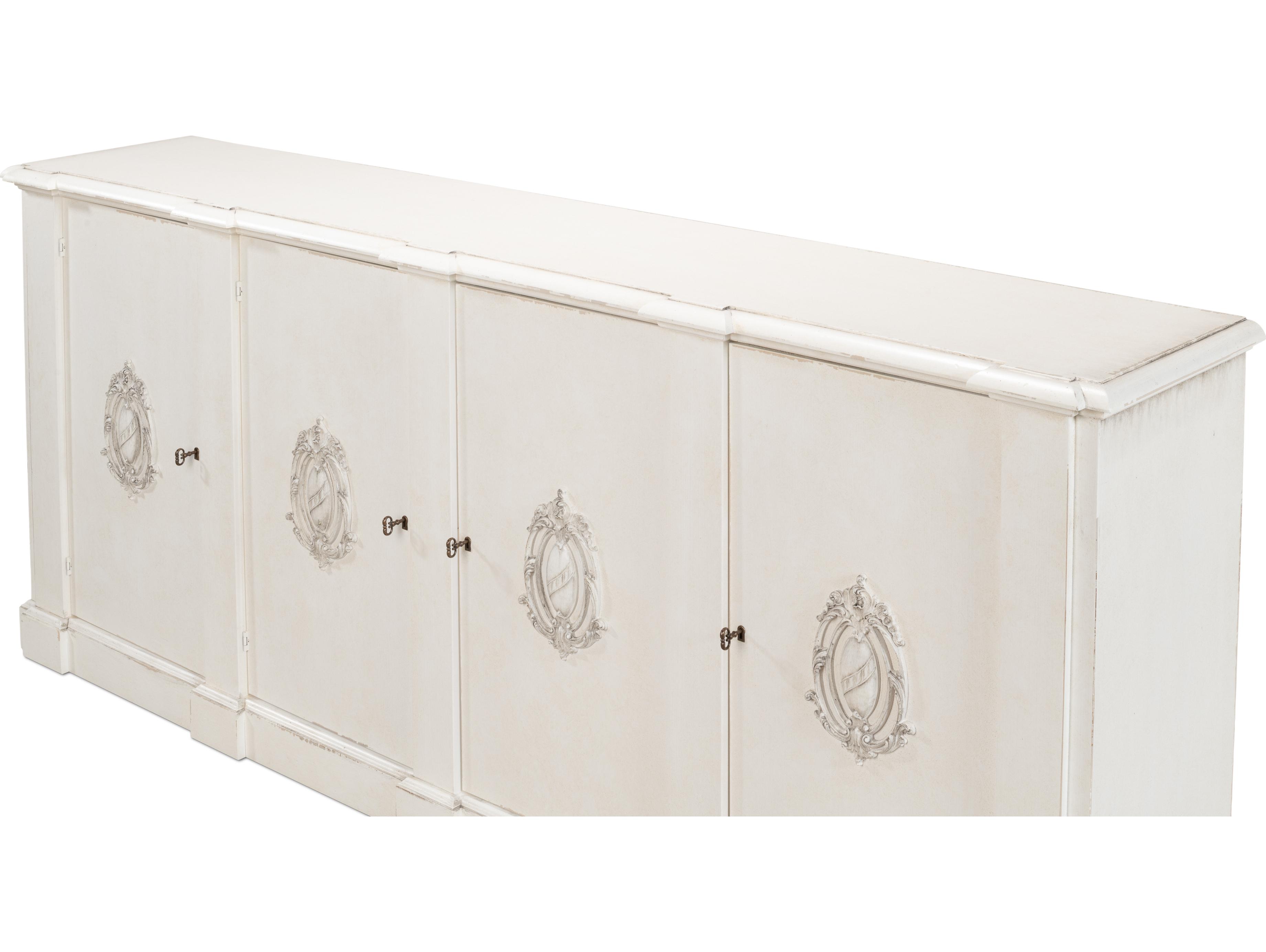 Sarreid Ltd Crested Wall Cabinet White White Finish