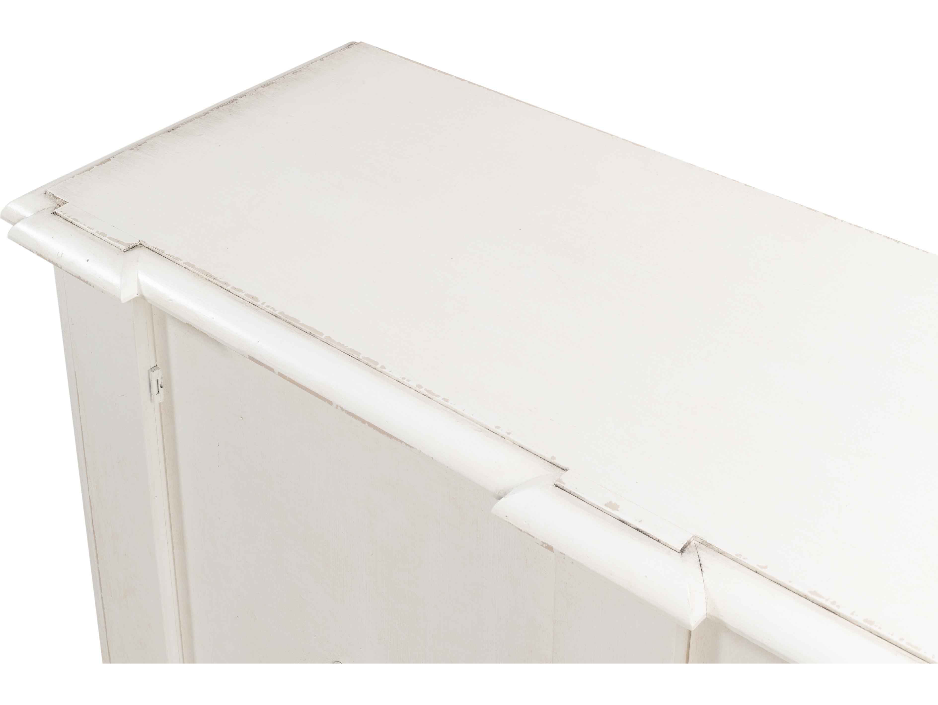 Sarreid Ltd Crested Wall Cabinet White White Finish