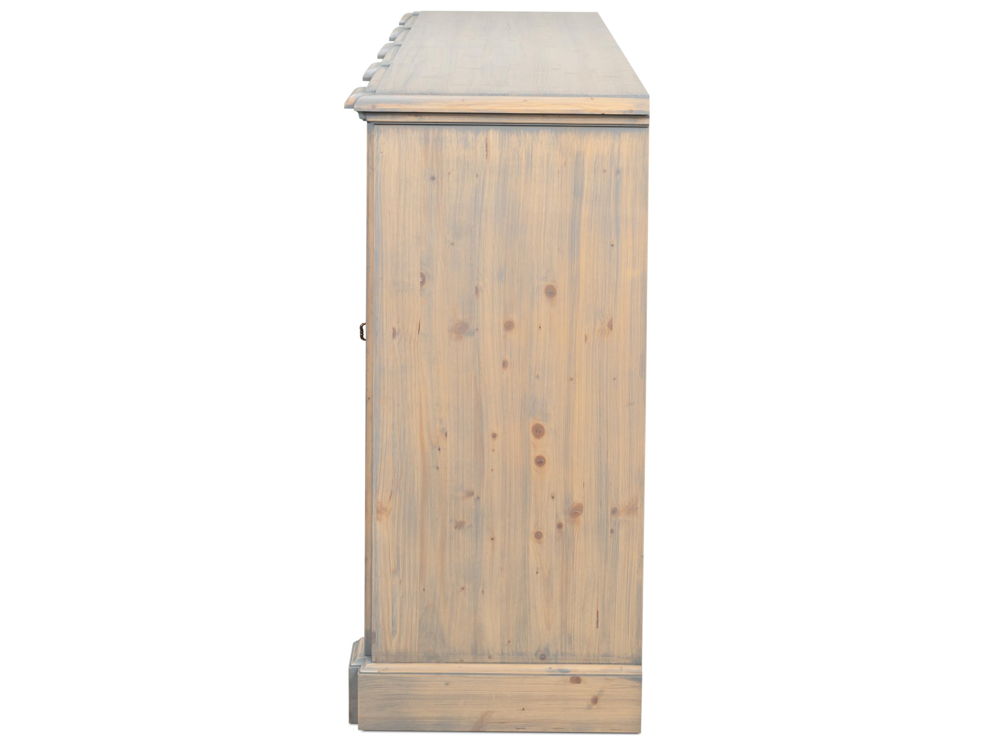 Sarreid Ltd Crested Pine Wood Display Cabinet