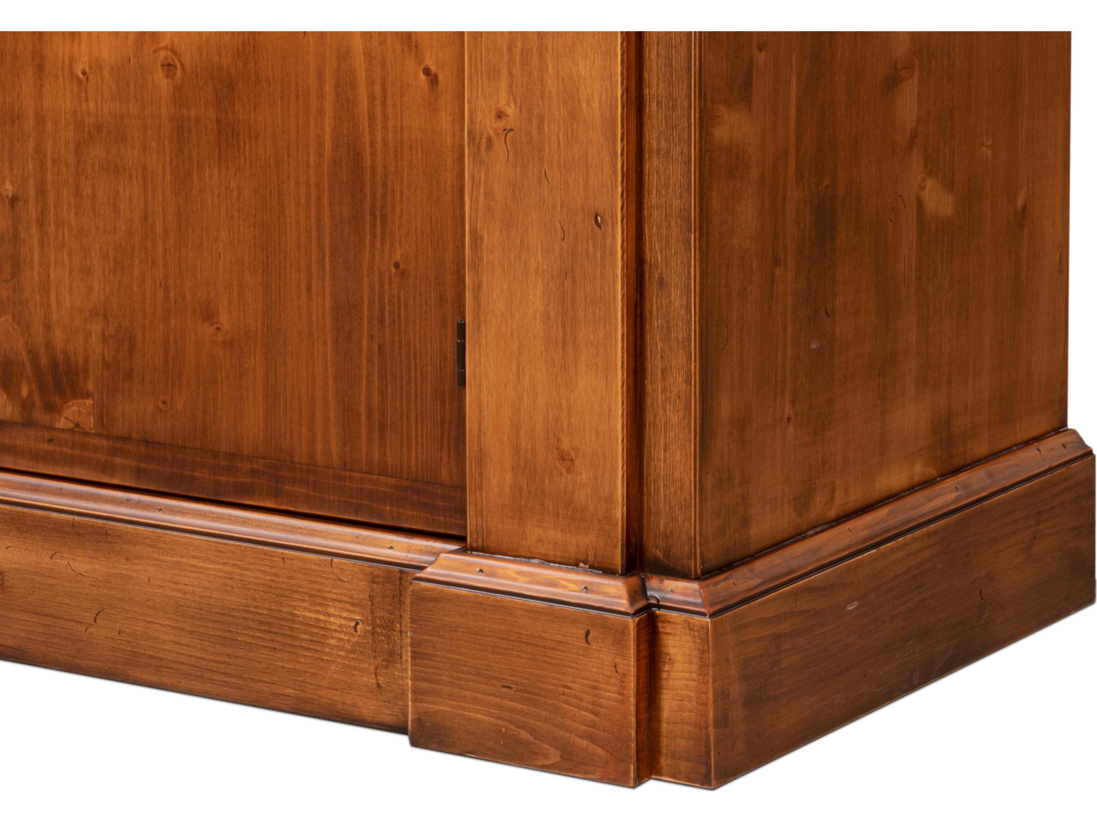 Sarreid Ltd Crested Pine Wood Display Cabinet