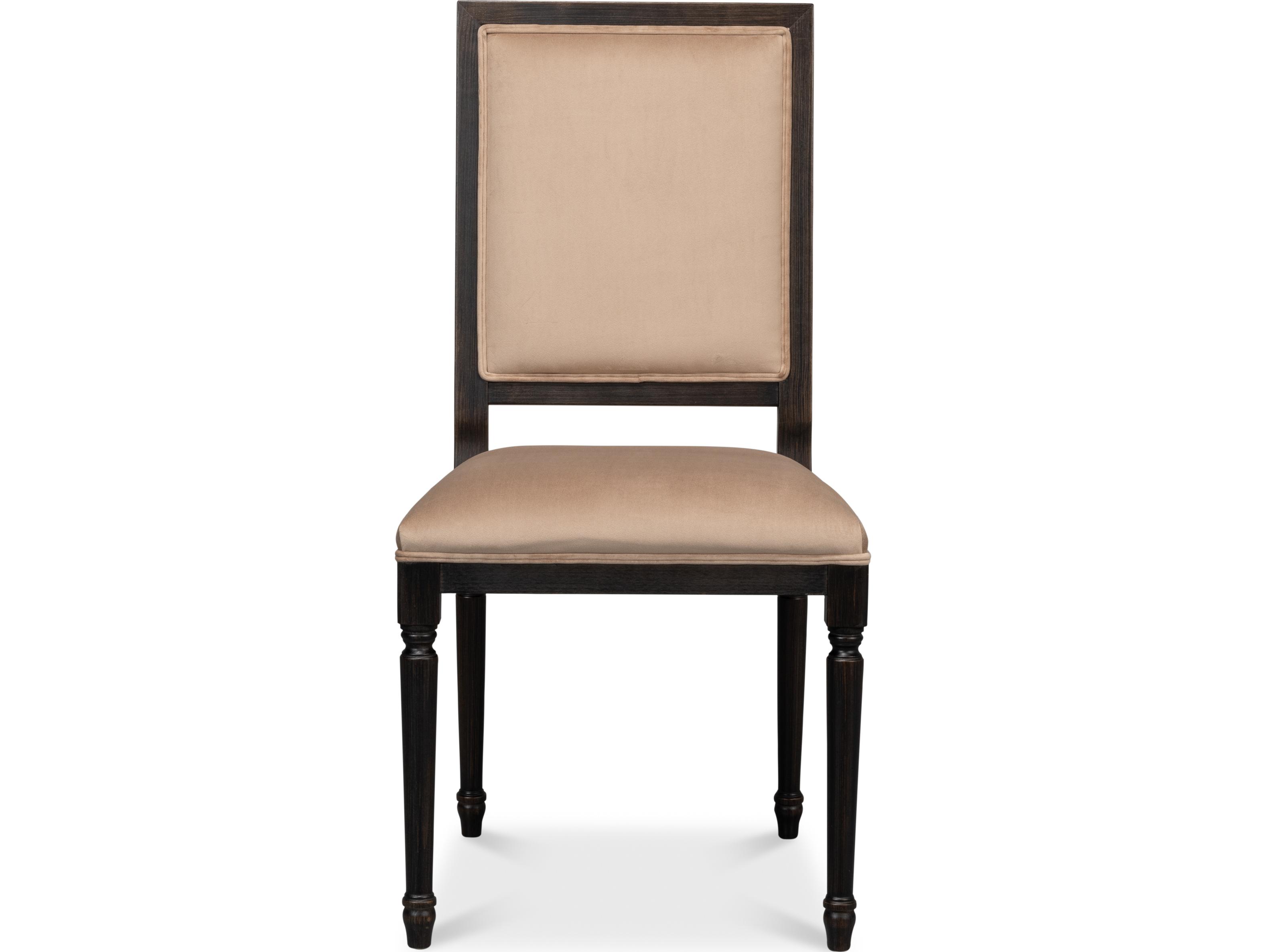 Sarreid Ltd Square Back Side Chair Nero Toffee