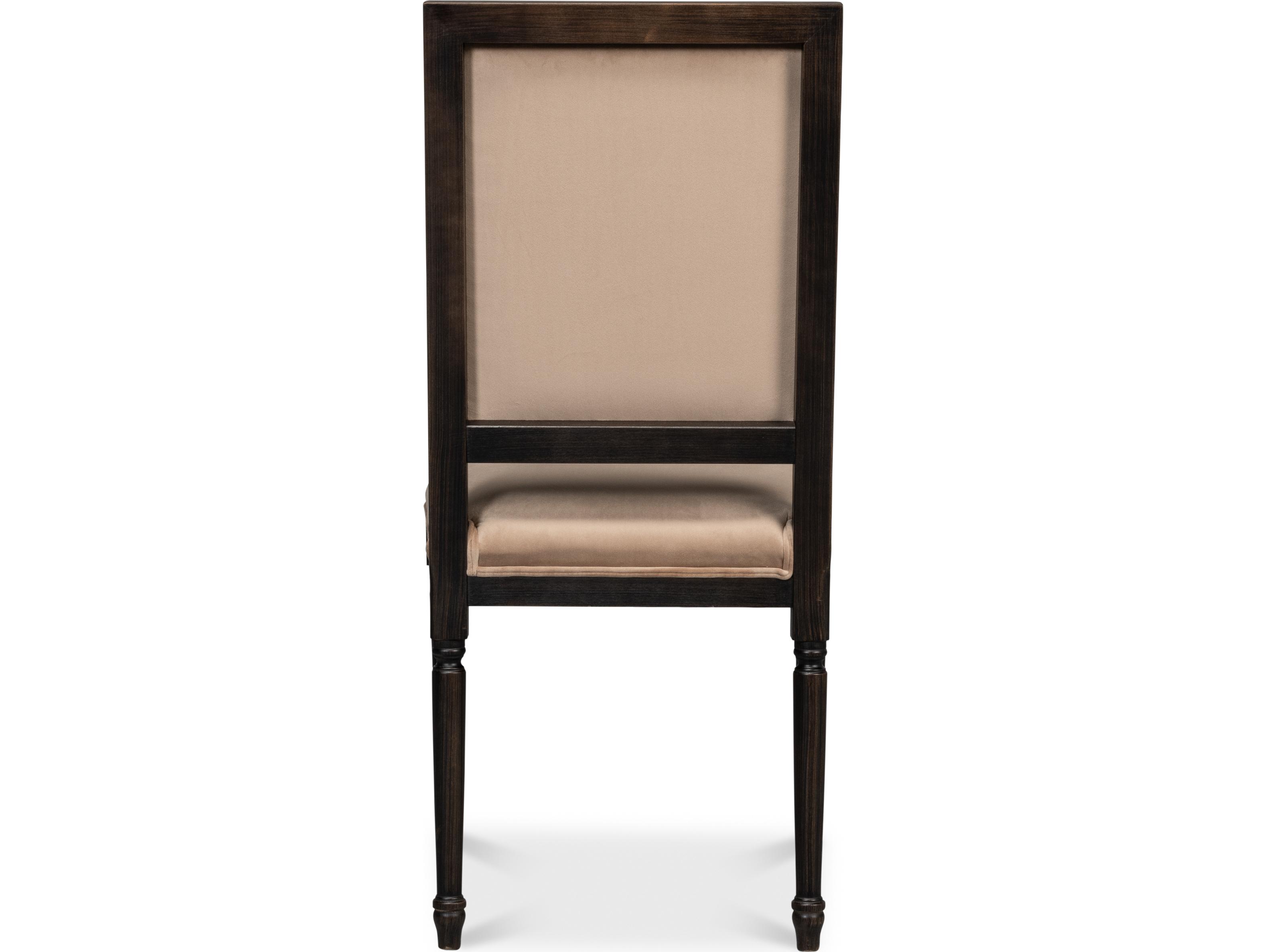 Sarreid Ltd Square Back Side Chair Nero Toffee