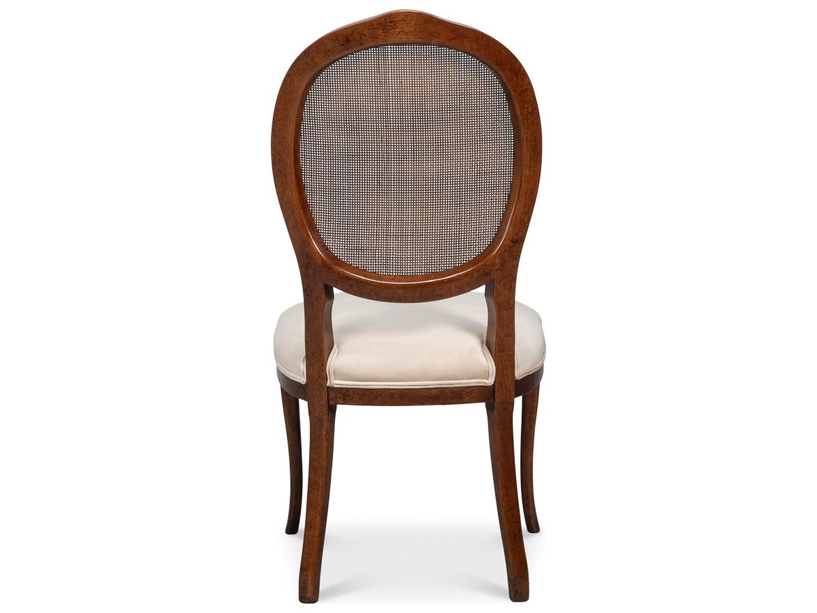 Sarreid Ltd Oval Beech Wood Brown Upholstered Armless Dining Chair