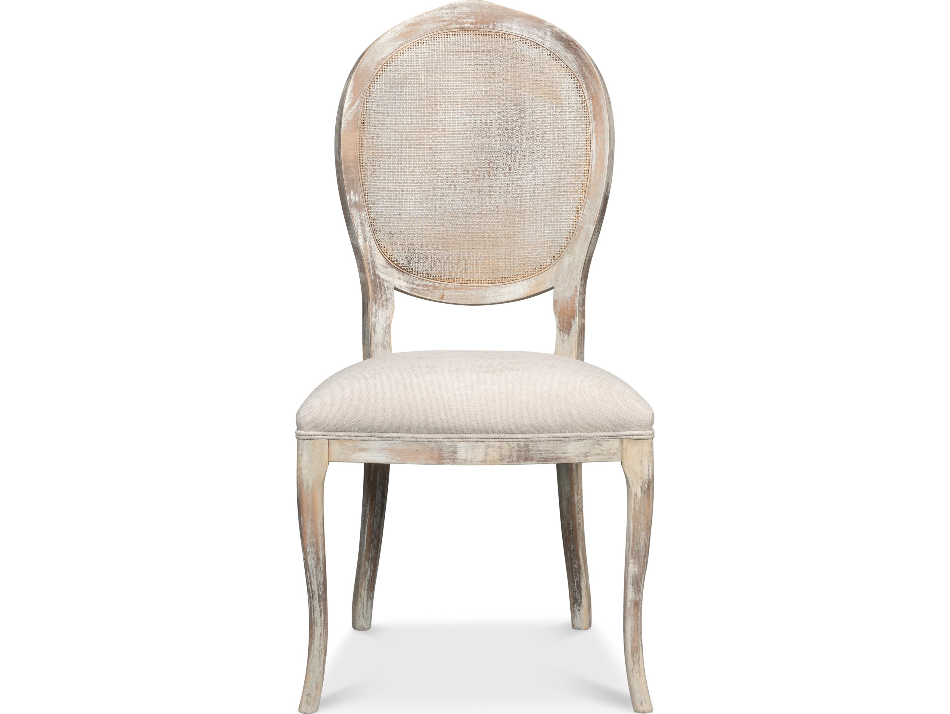 Sarreid Ltd Oval Cane Back Chair Grey Oak Taupe