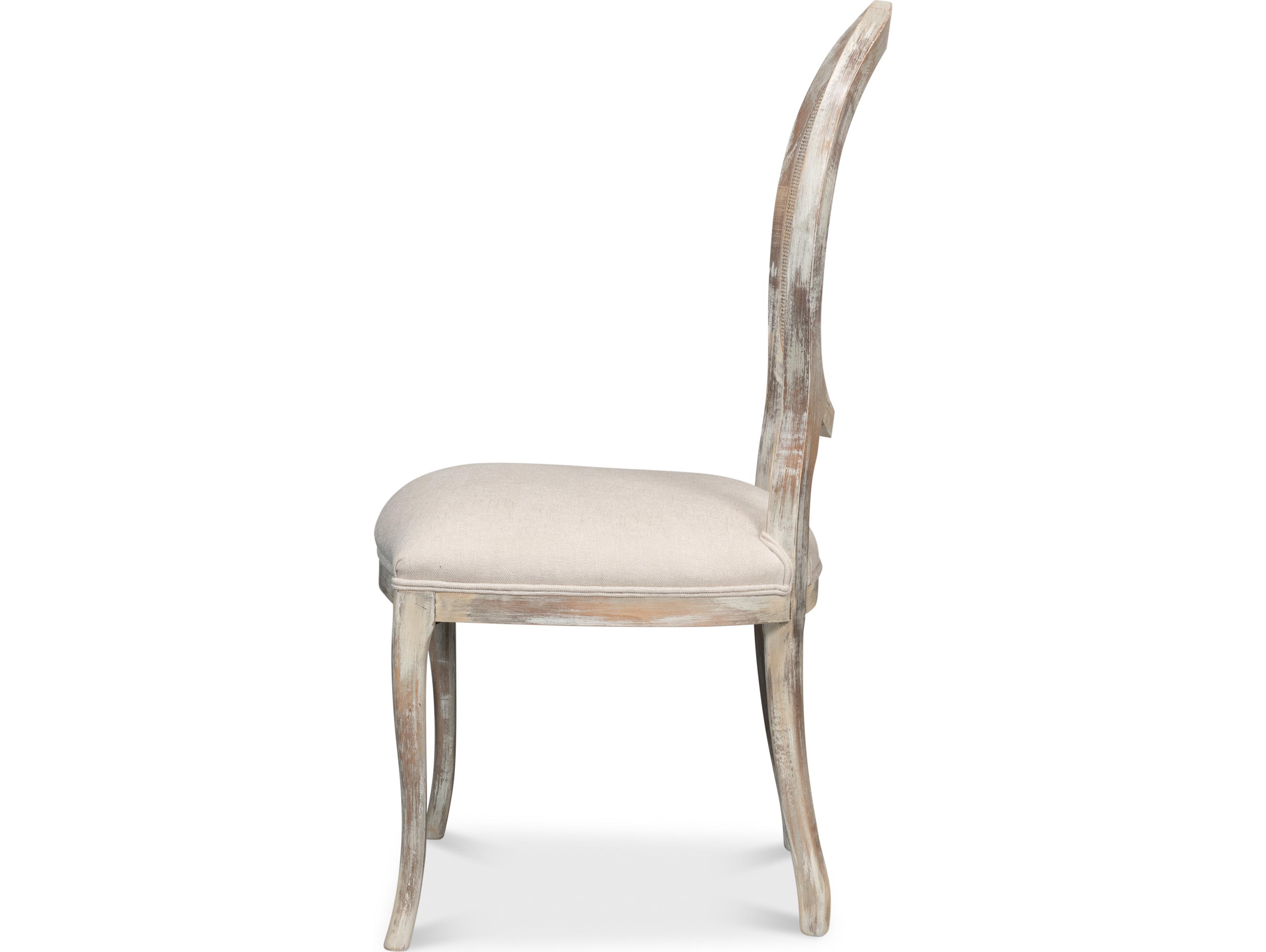 Sarreid Ltd Oval Cane Back Chair Grey Oak Taupe