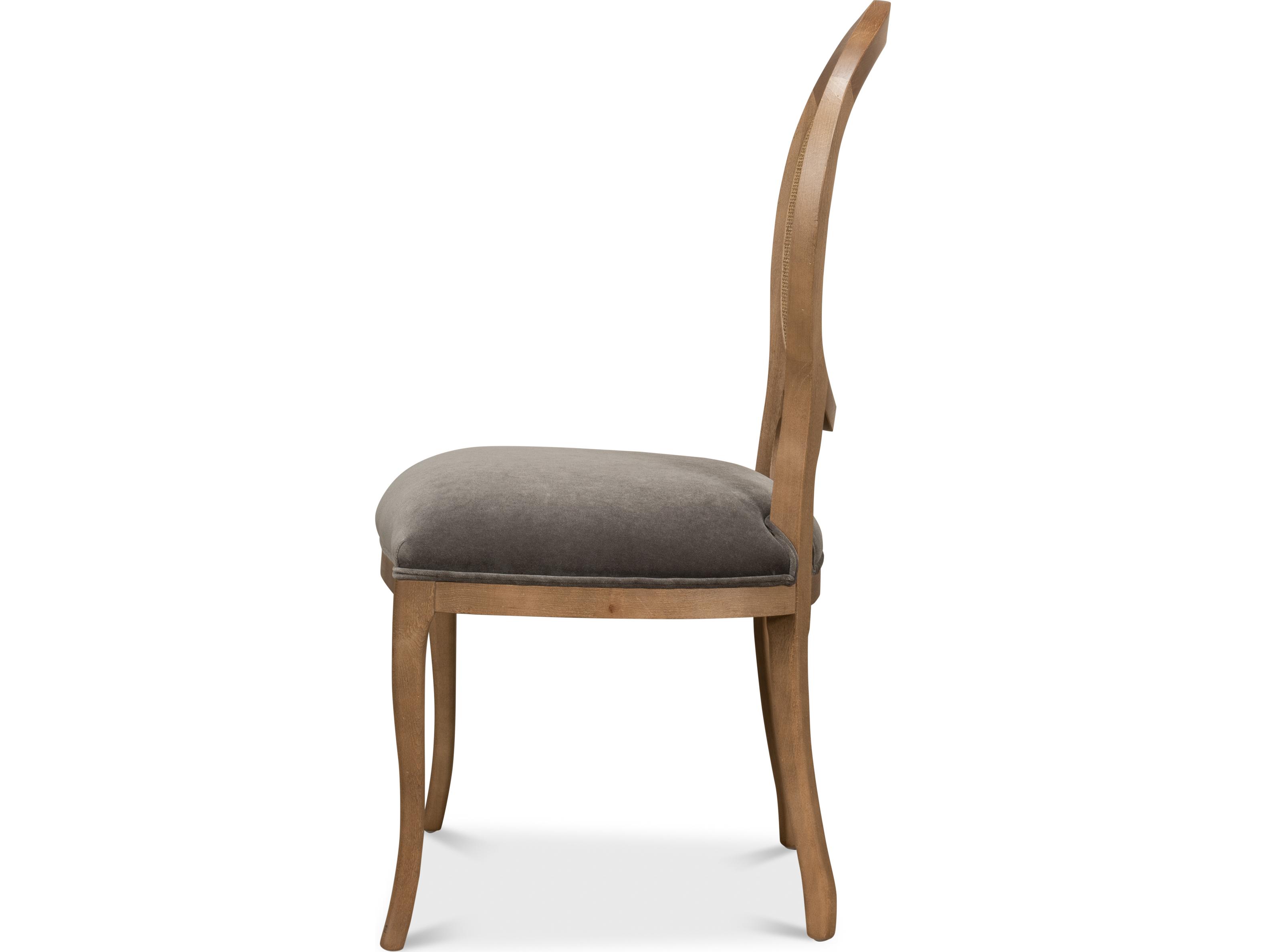 Sarreid Ltd Oval Cane Back Chair Driftwood Charcoal