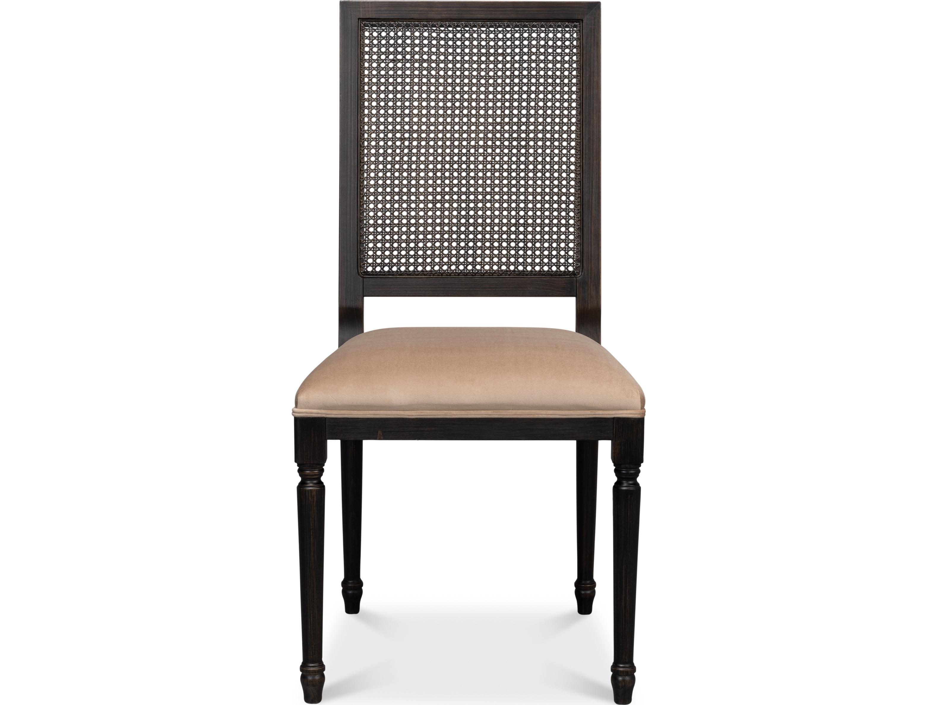 Sarreid Ltd Cane Back Side Chair Nero Toffee