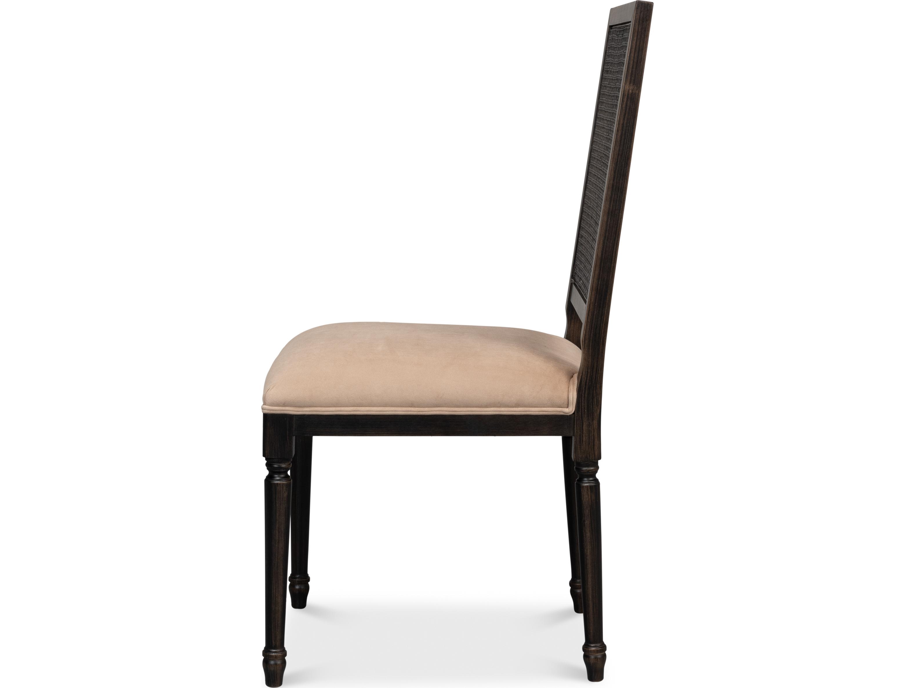 Sarreid Ltd Cane Back Side Chair Nero Toffee