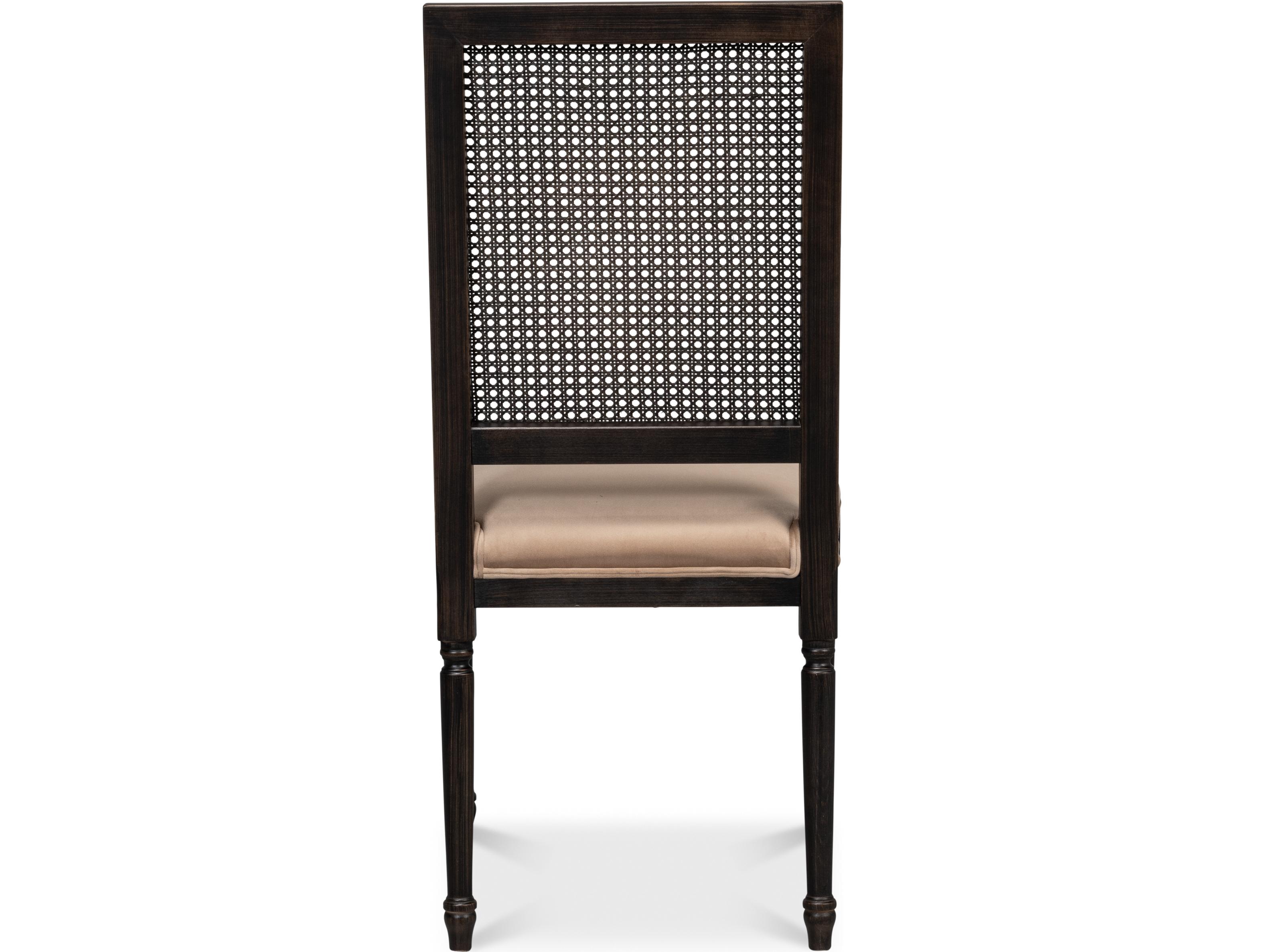 Sarreid Ltd Cane Back Side Chair Nero Toffee
