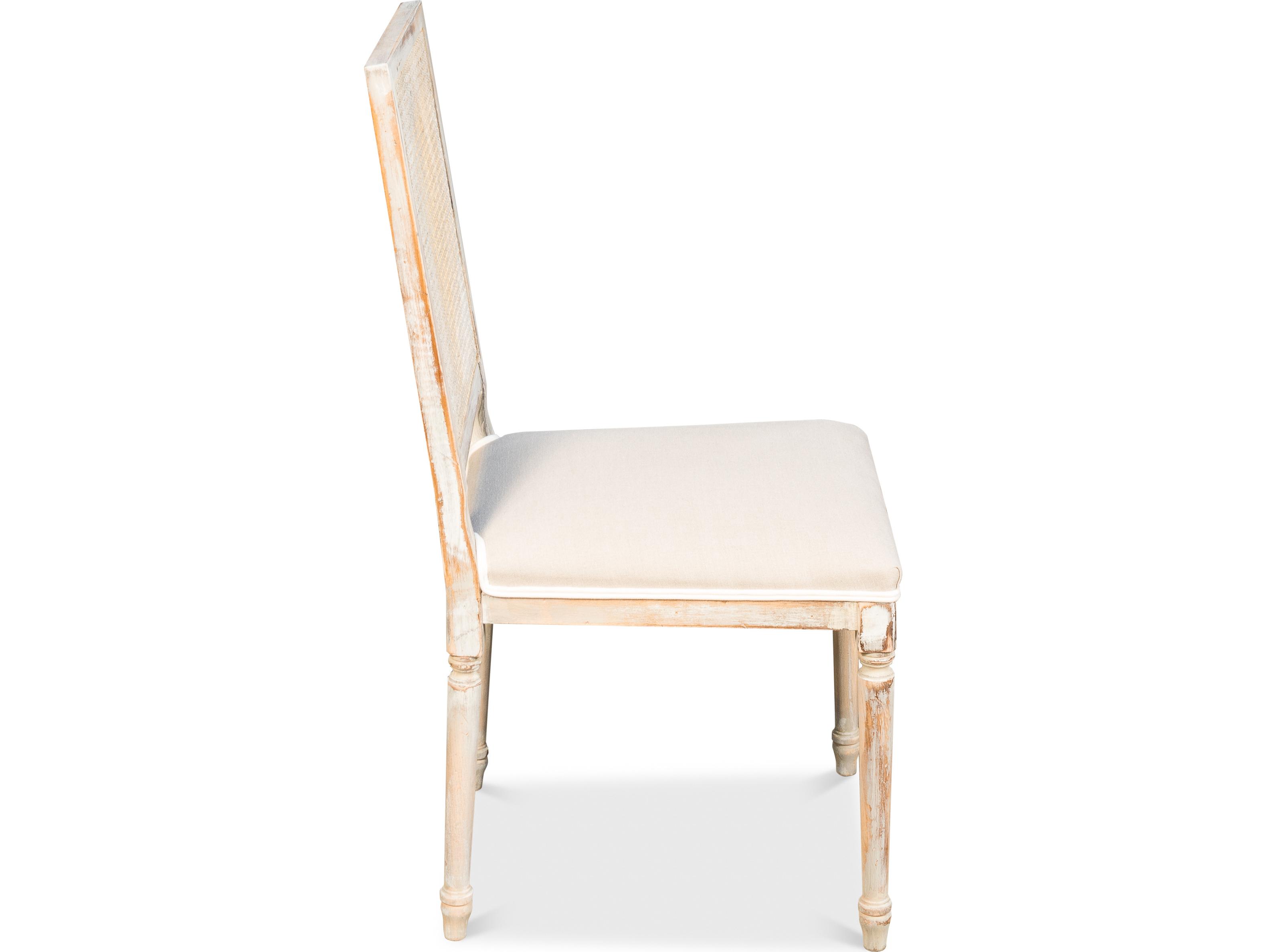 Sarreid Ltd Cane Back Side Chair Grey Oak Flax