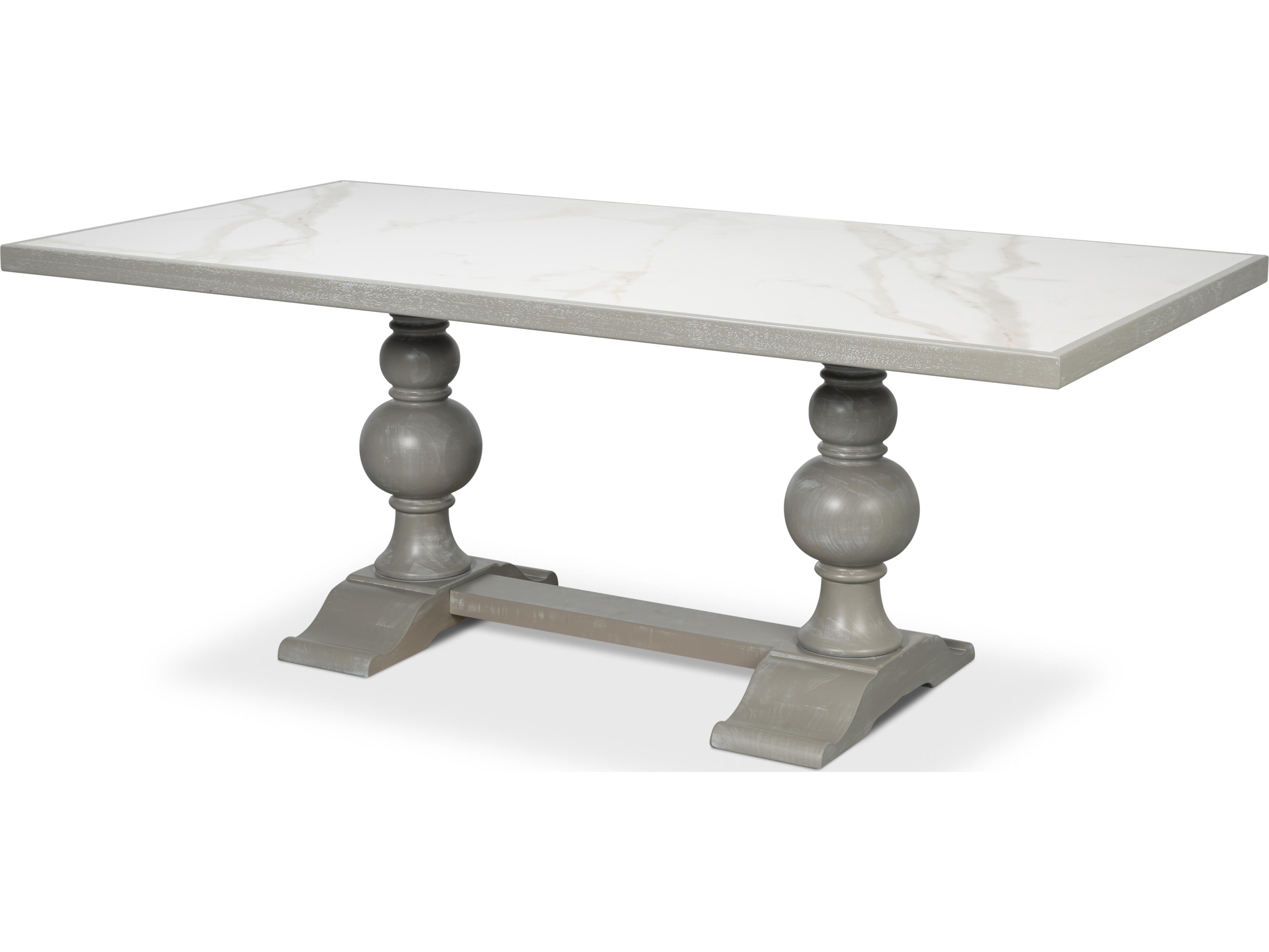 Sarreid Ltd Small Rectangular Porcelain Dining Table