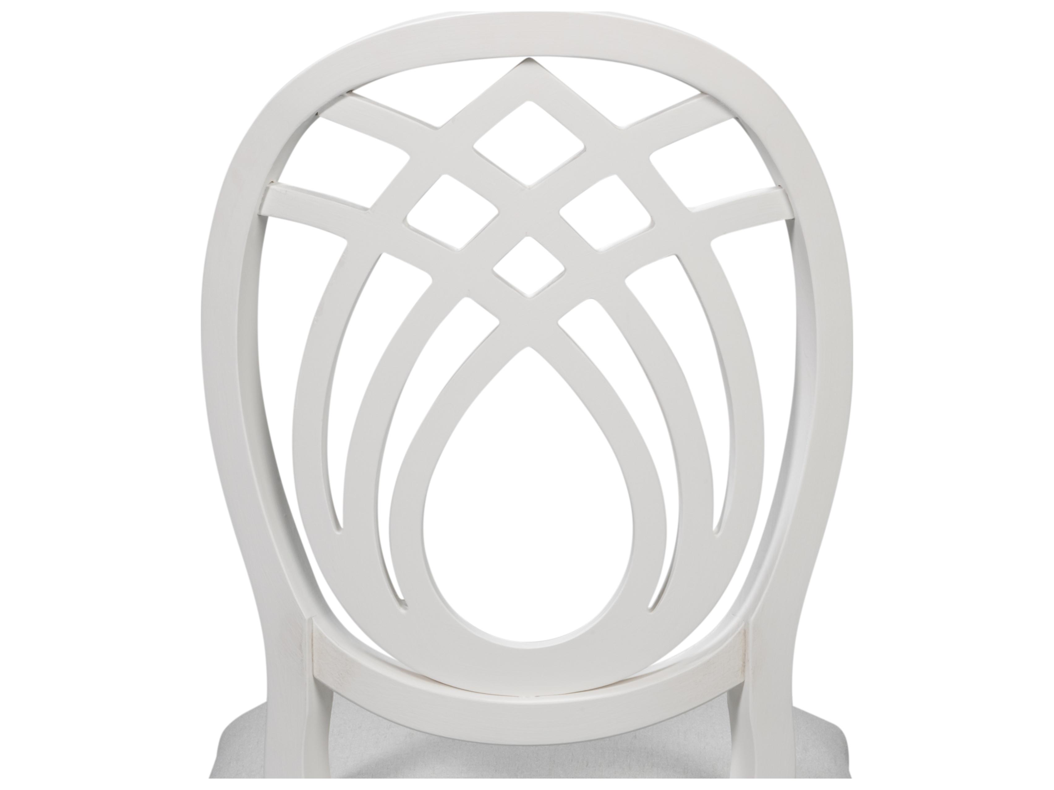 Sarreid Ltd Goccia Beech Wood White Upholstered Armless Dining Chair