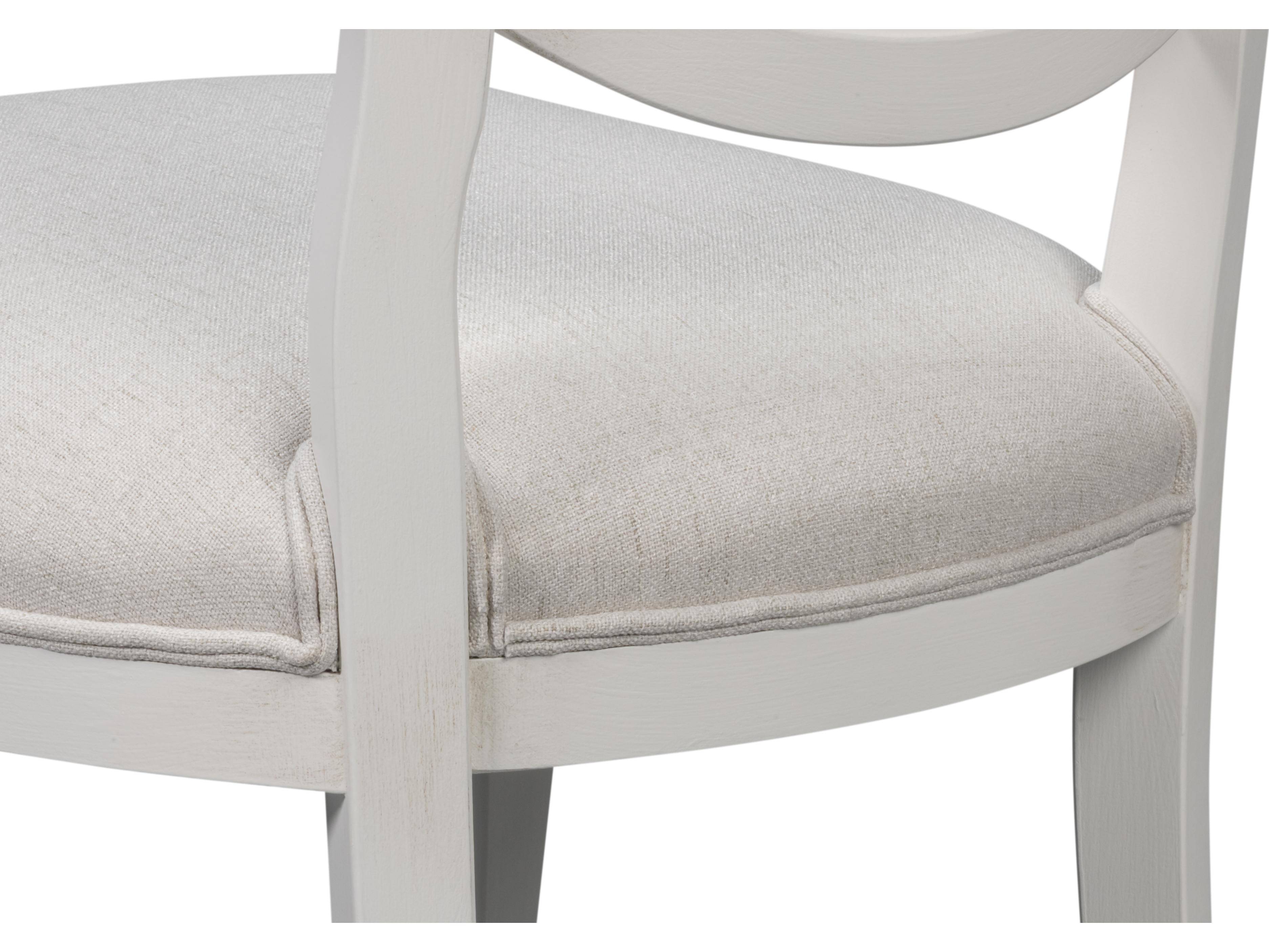 Sarreid Ltd Goccia Beech Wood White Upholstered Armless Dining Chair