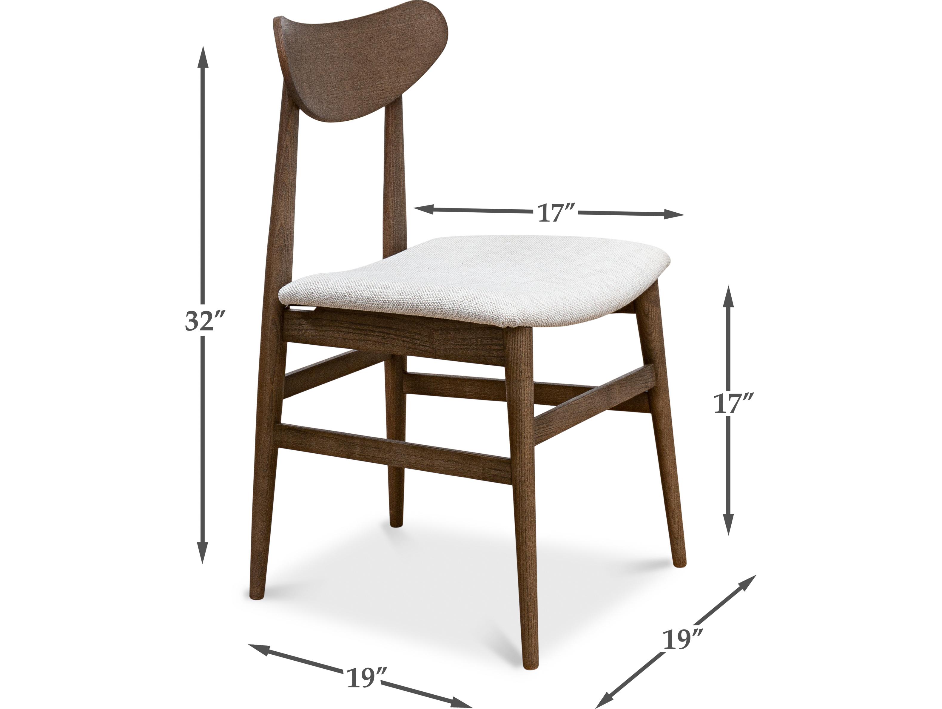 Sarreid Ltd Mid-Century Side Chair Driftwood Oatmeal