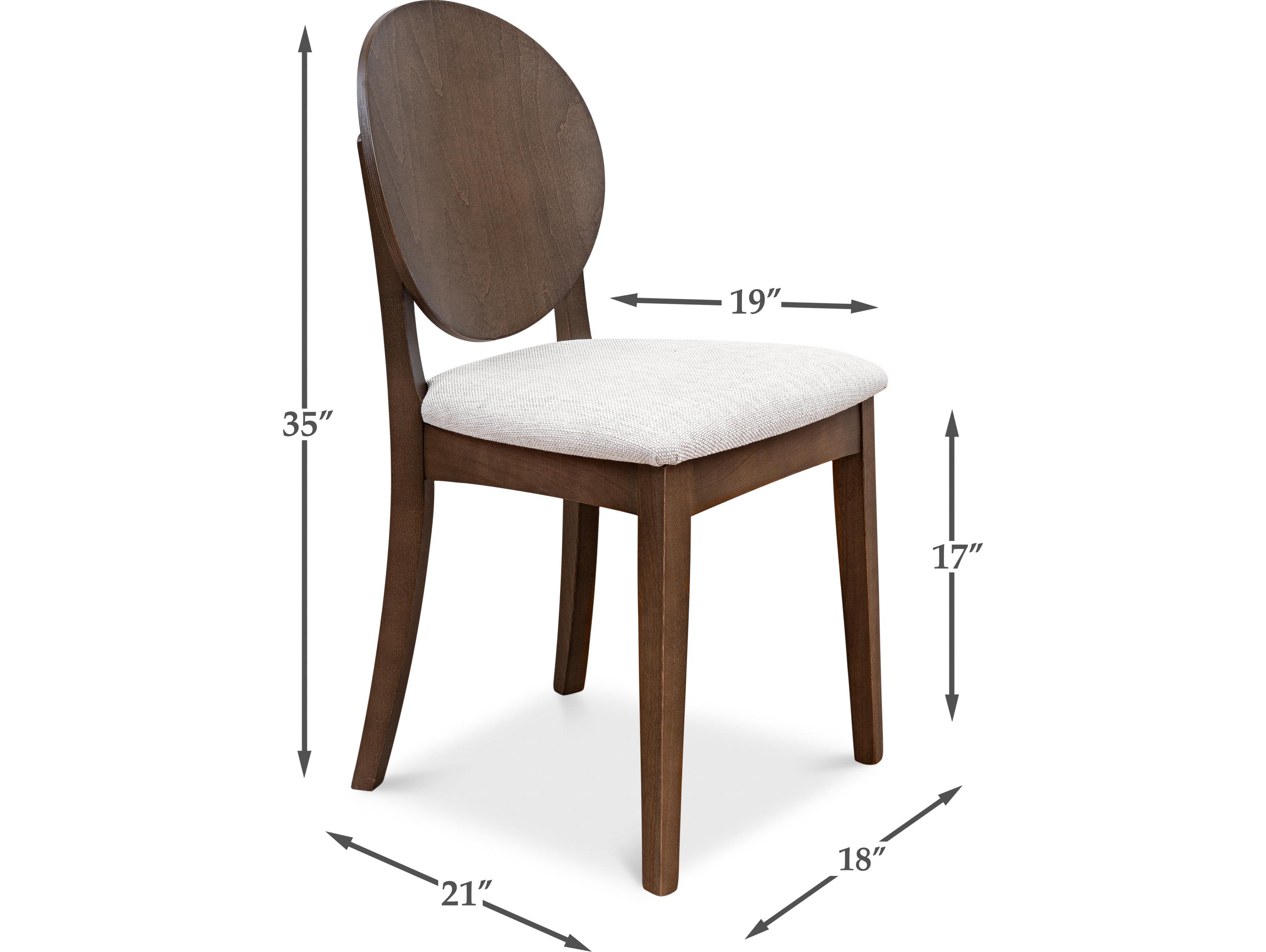 Sarreid Ltd Round Back Side Chair Driftwood Oatmeal
