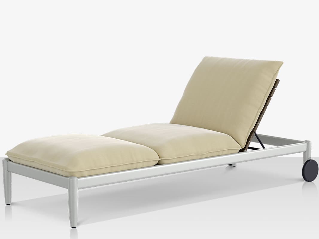 Decoscape Danish Aluminum Sling Strap Armless Chaise Lounge