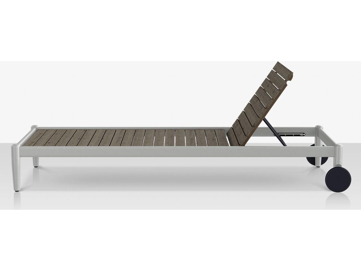 Decoscape Danish Aluminum Composite Slatted Armless Chaise Lounge