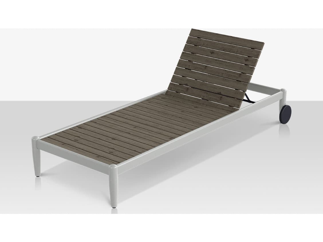 Decoscape Danish Aluminum Composite Slatted Armless Chaise Lounge