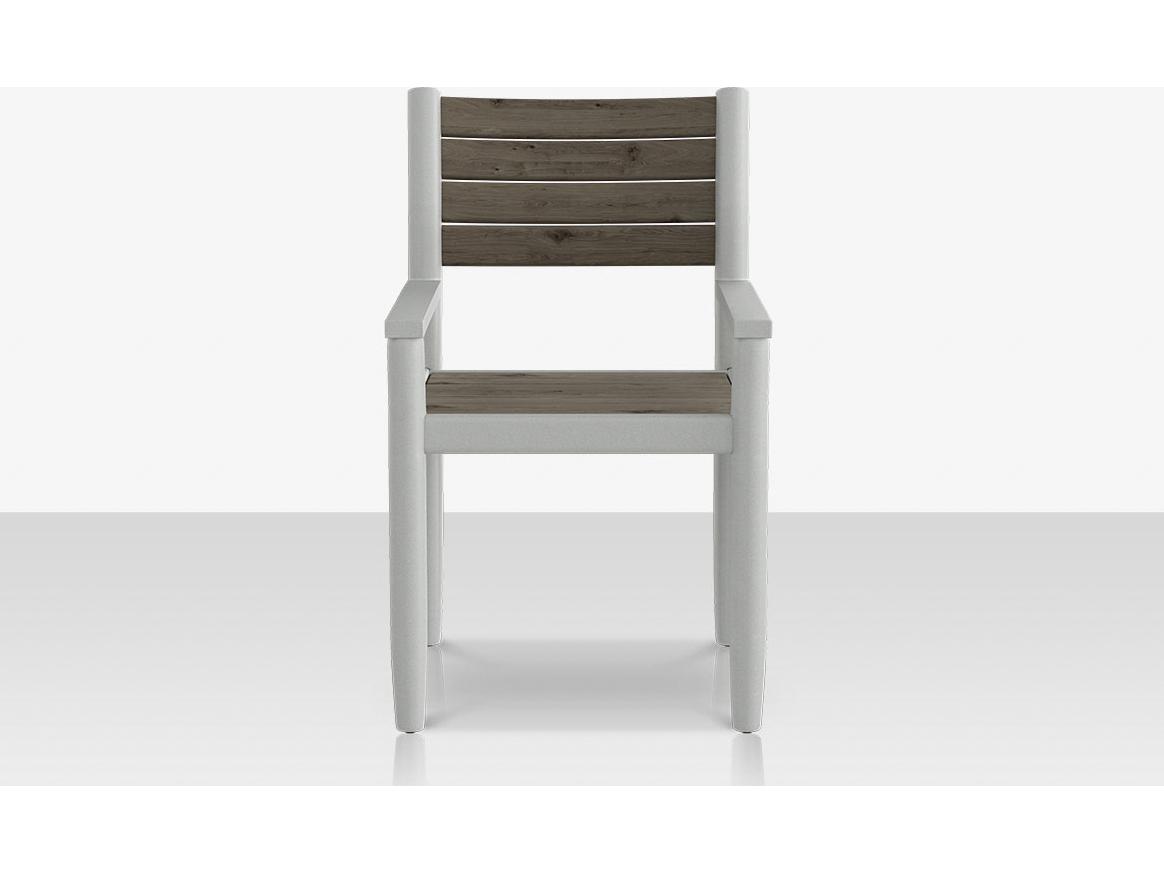 Decoscape Danish Aluminum Composite Slatted Dining Arm Chair