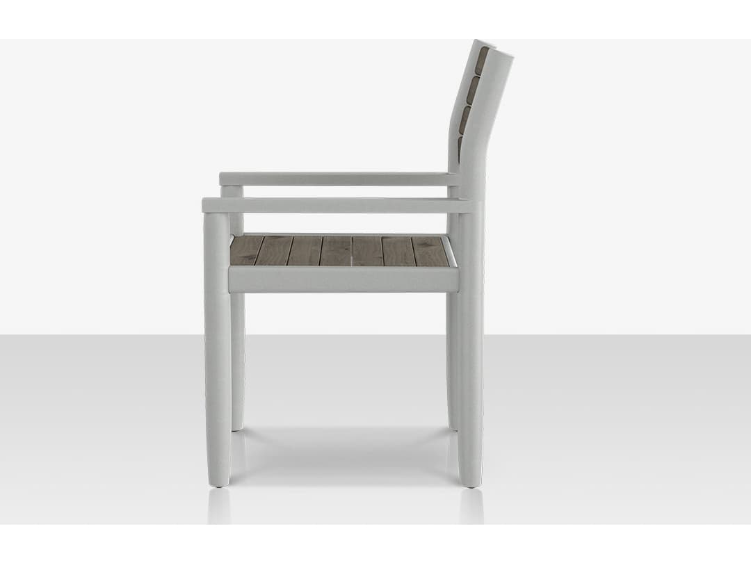 Decoscape Danish Aluminum Composite Slatted Dining Arm Chair