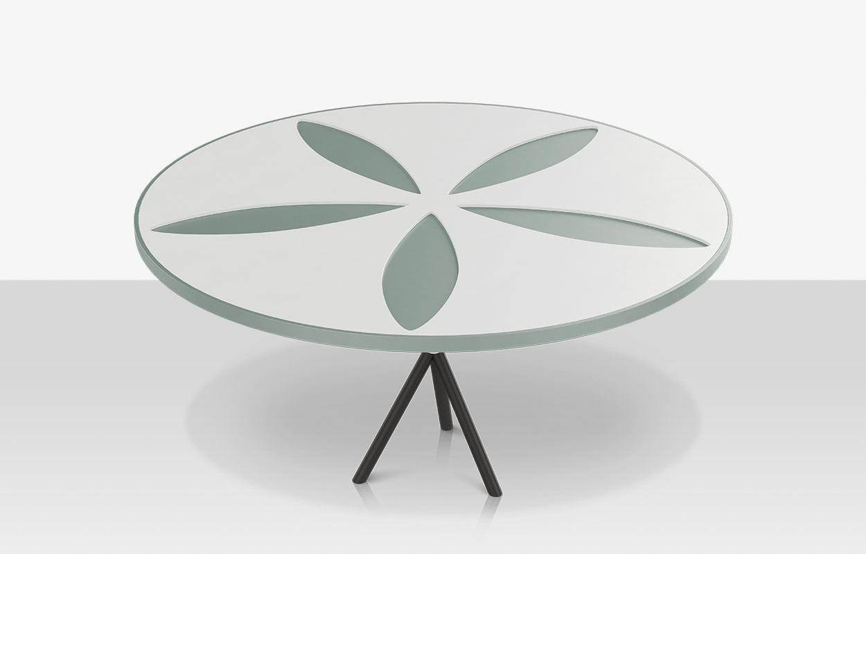Decoscape Organic Aluminum Sand Dollar Round Dining Table