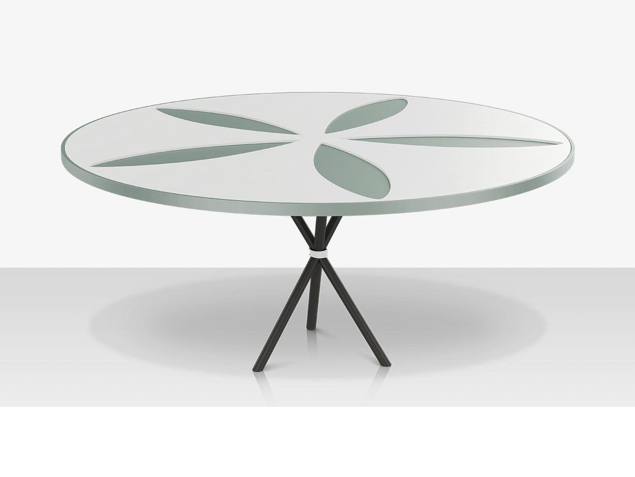 Decoscape Organic Aluminum Sand Dollar Round Dining Table