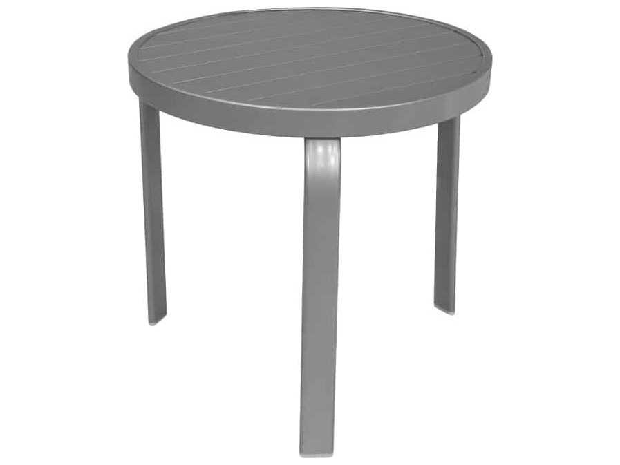 Decoscape Atlantic Aluminum Round Slatted Top End Table