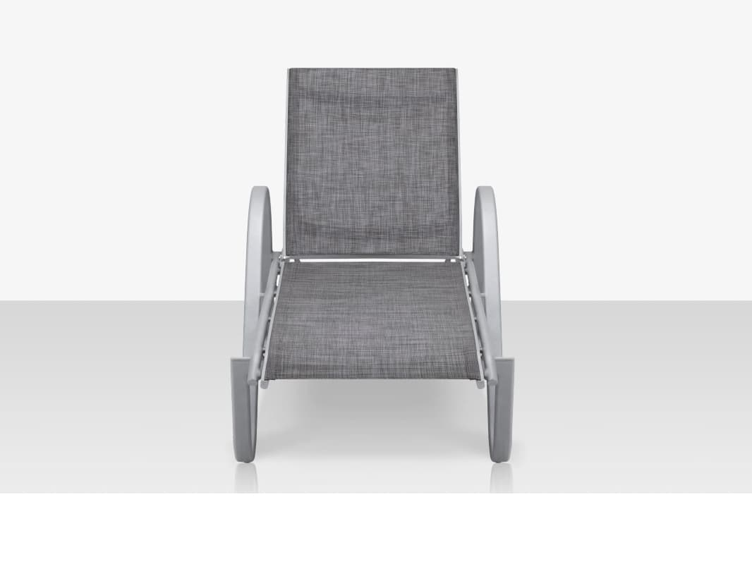 Decoscape Lanai Aluminum Kessler Sliver Stackable Chaise Lounge in Slate Sling