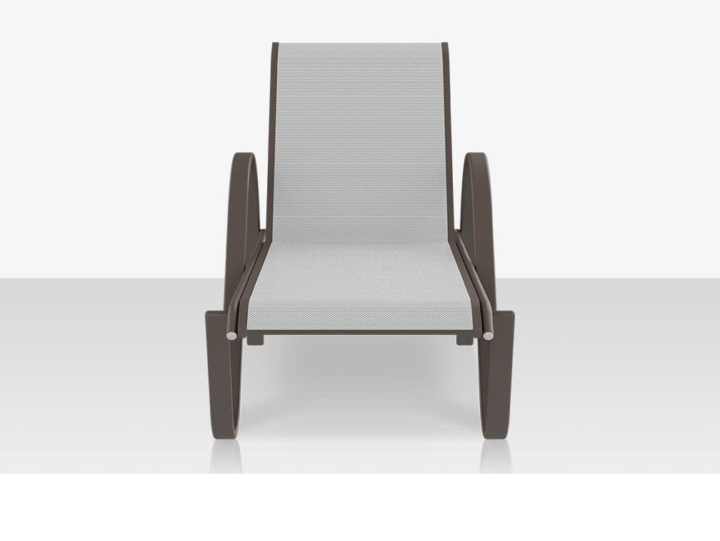 Decoscape Lanai Aluminum Tex Gray Stackable Chaise Lounge in Cloud Gray Sling