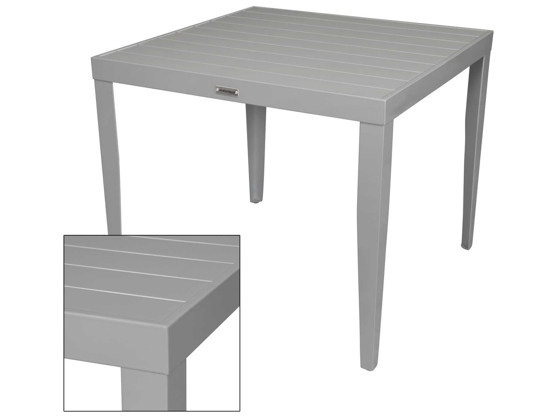 Decoscape South Beach Aluminum Square Dining Table with Umbrella Hole