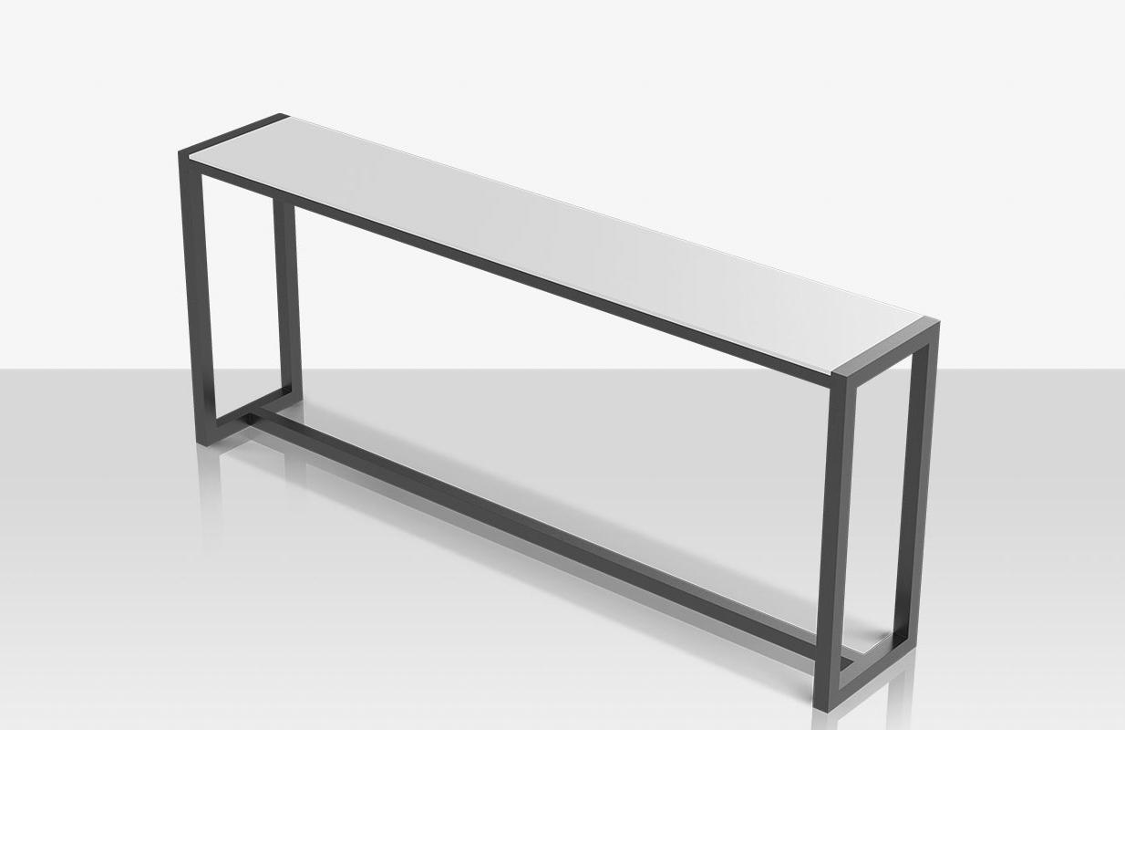 Decoscape Modera Aluminum Large Rectangular Drink Rail Table
